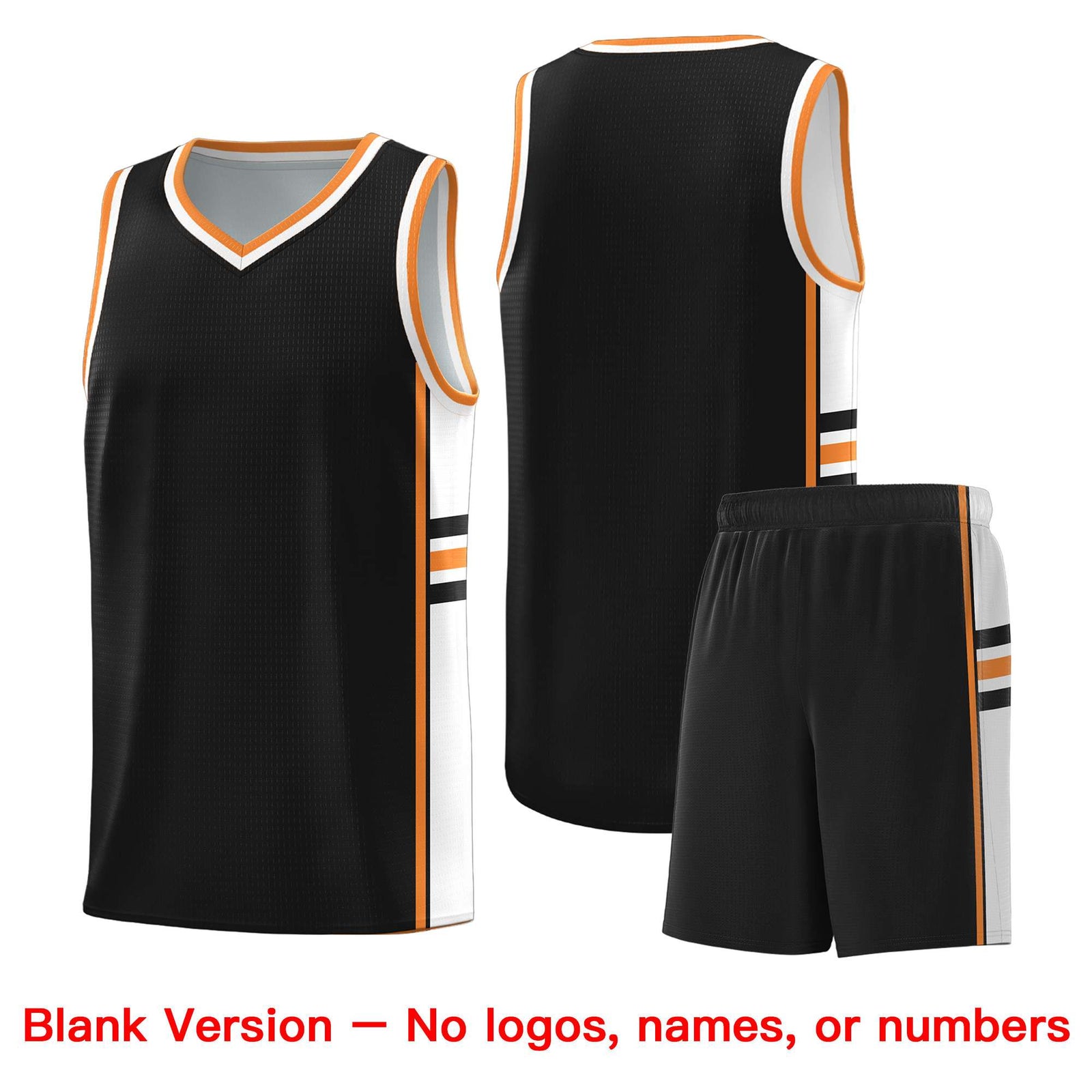 Custom Youth Basketball Jersey - Black Gold Orange Two-Tone Classic Varsity Uniform