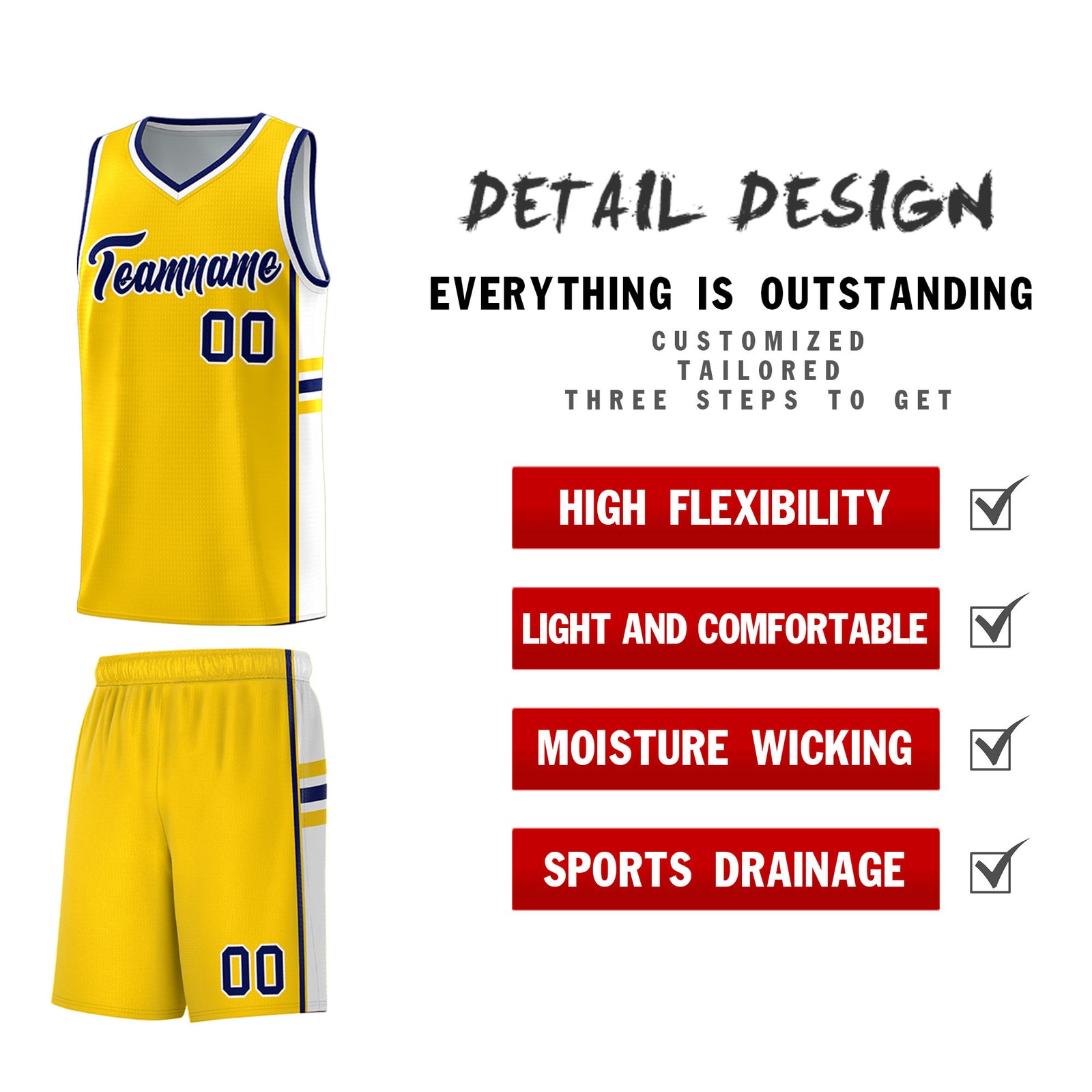 Custom Youth Basketball Jersey - Gold White Two-Tone Classic Varsity Uniform