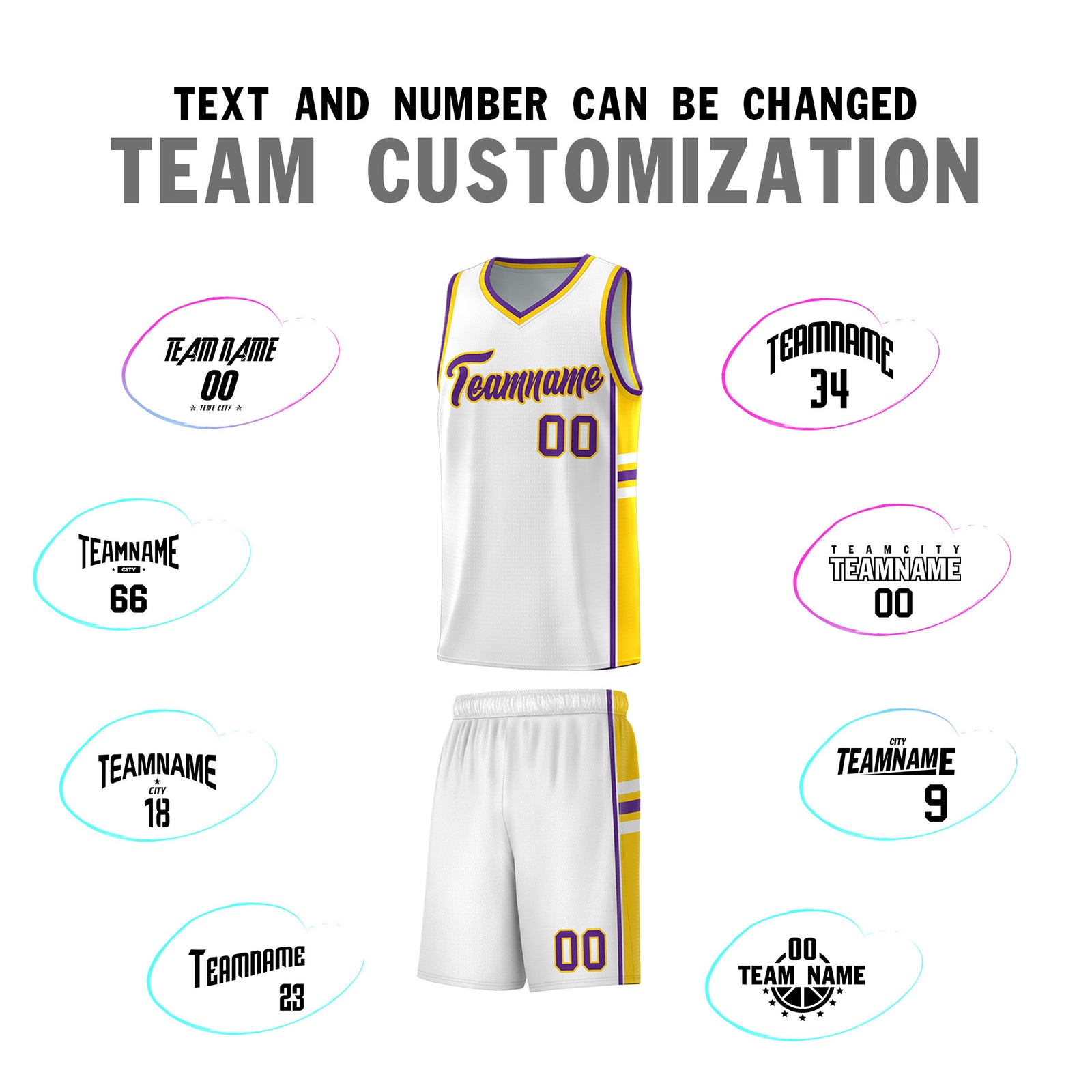 Custom Youth Basketball Jersey - White Gold Personalized Varsity Two-Tone Uniform