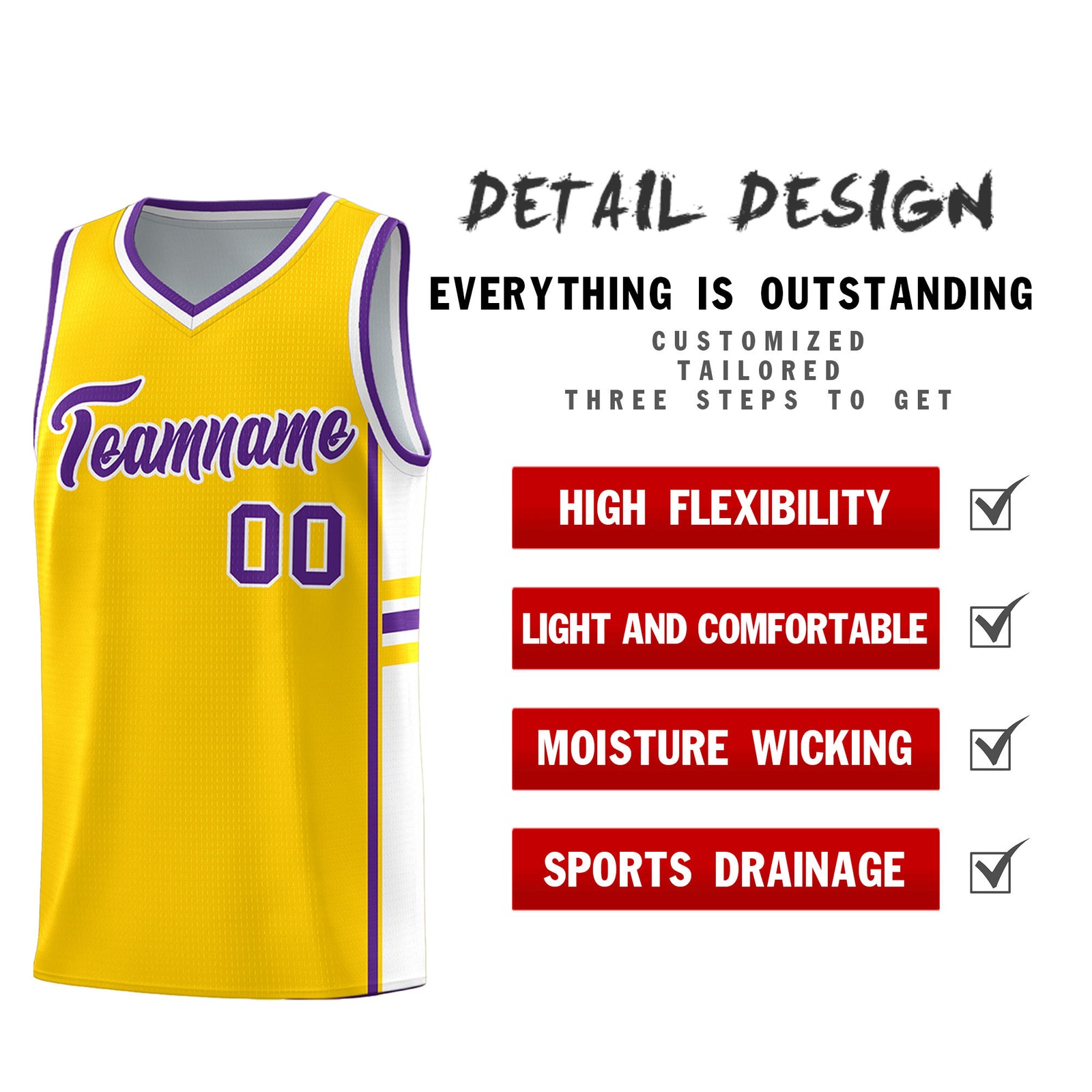 Custom Youth Basketball Jersey - Gold White Two-Tone Classic Varsity Uniform