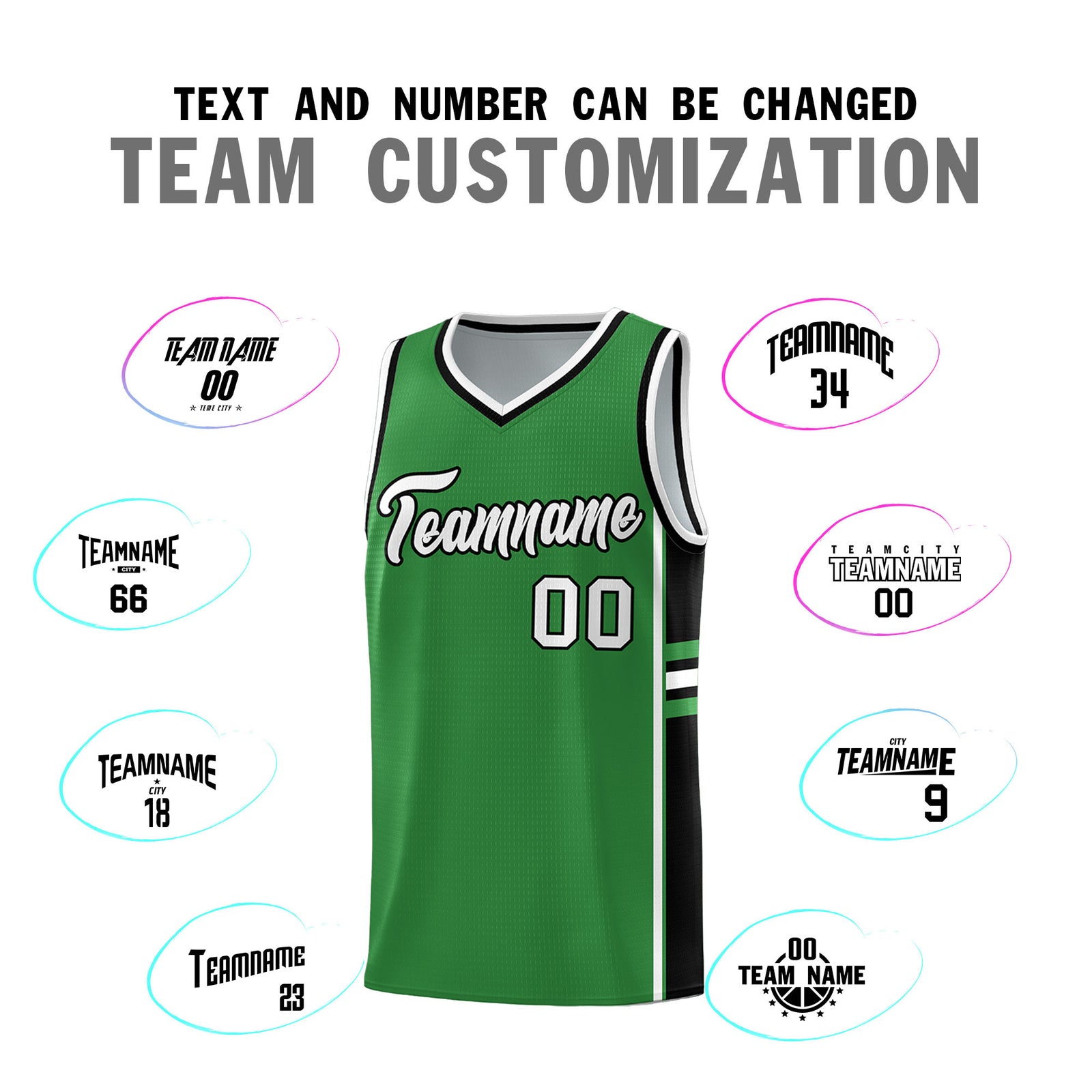 Custom Youth Basketball Jersey - Kelly Green Black Two-Tone Varsity Jersey Set