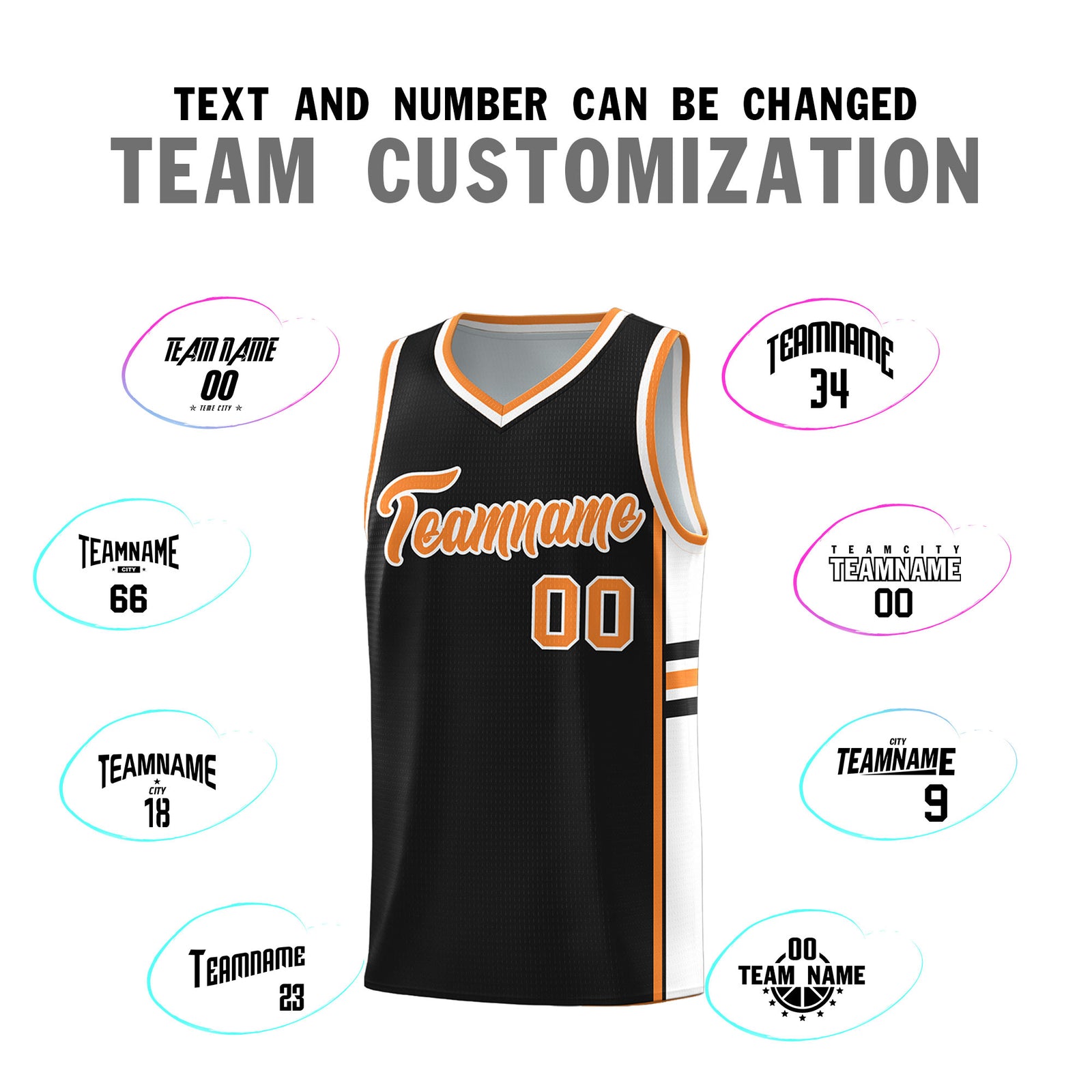 Custom Youth Basketball Jersey - Black Gold Orange Two-Tone Classic Varsity Uniform