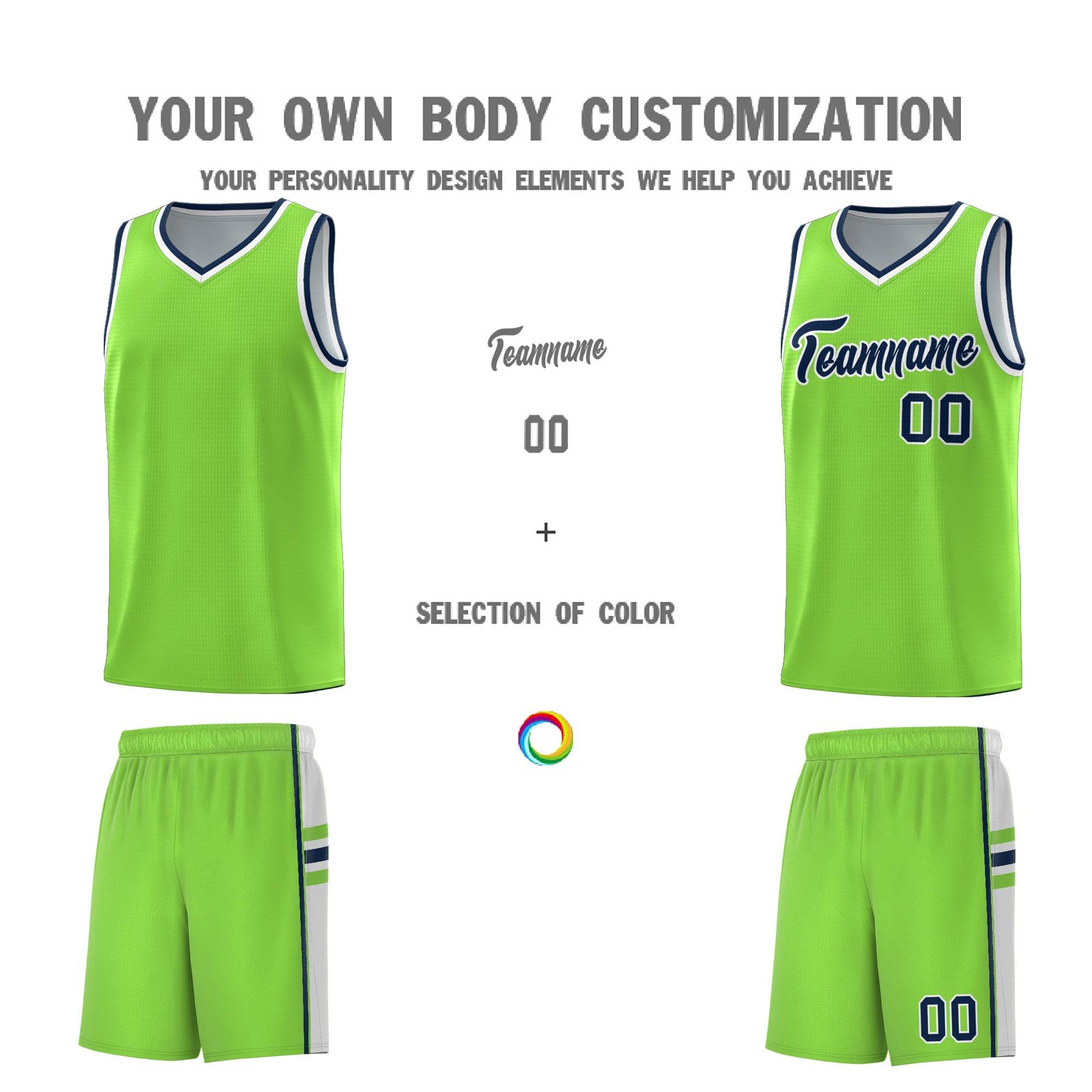 Custom Youth Basketball Jersey - Fluorescent Green White Two-Tone Classic Varsity Uniform