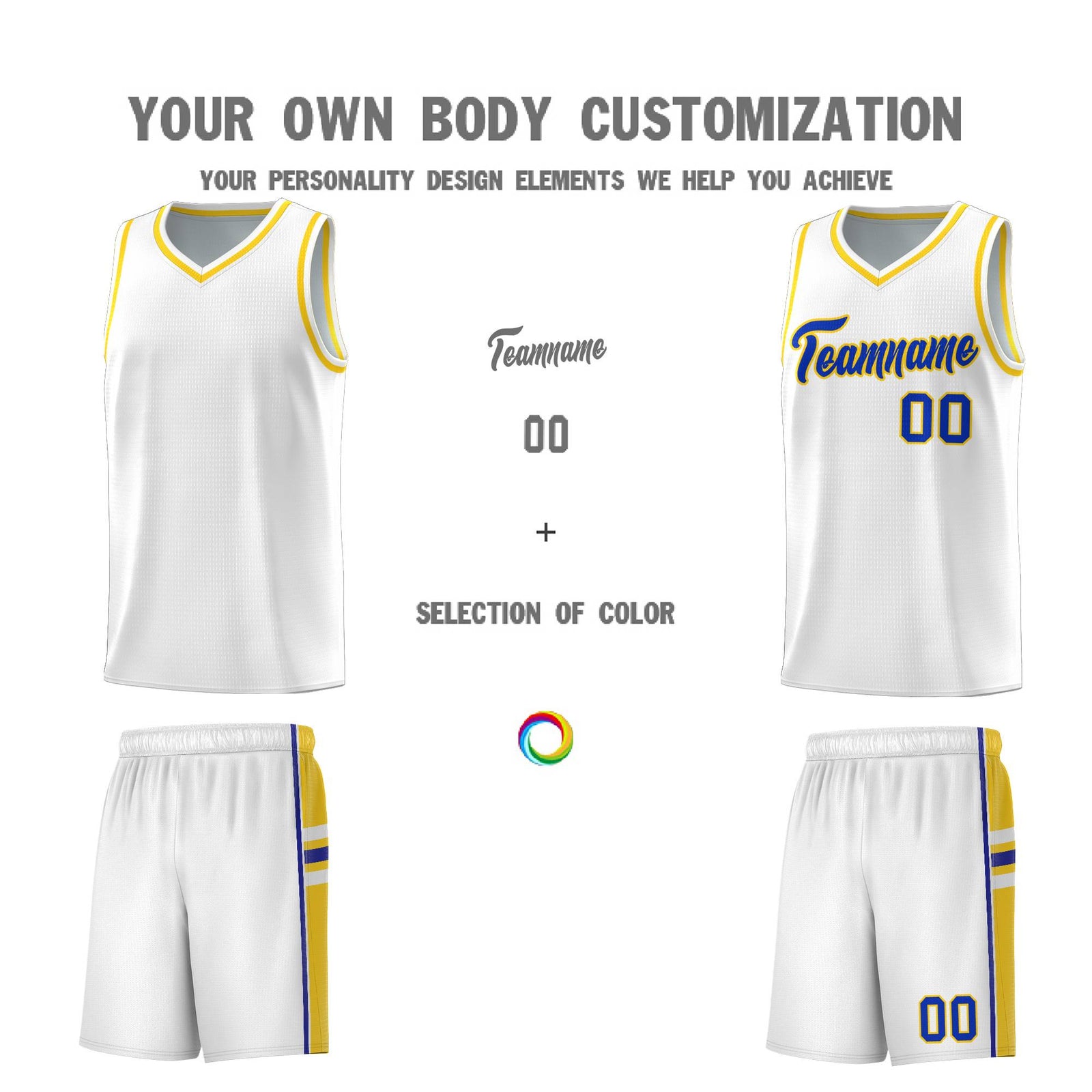 Custom Youth Basketball Jersey - White Fluorescent Yellow Two-Tone Varsity Jersey Set