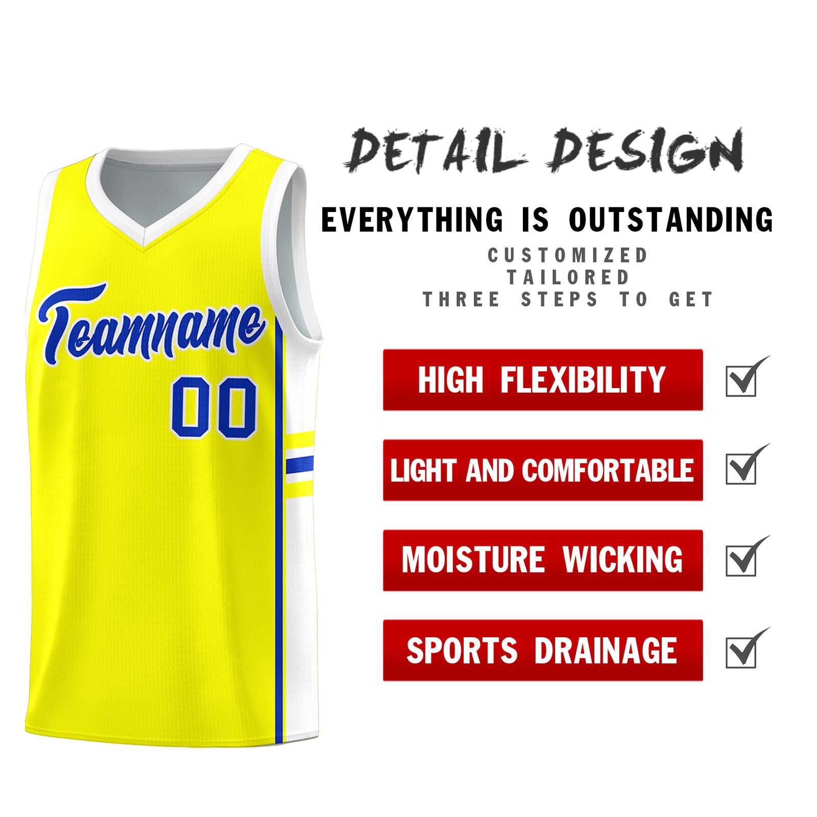 Custom Youth Basketball Jersey - Fluorescent Yellow White Two-Tone Classic Varsity Uniform
