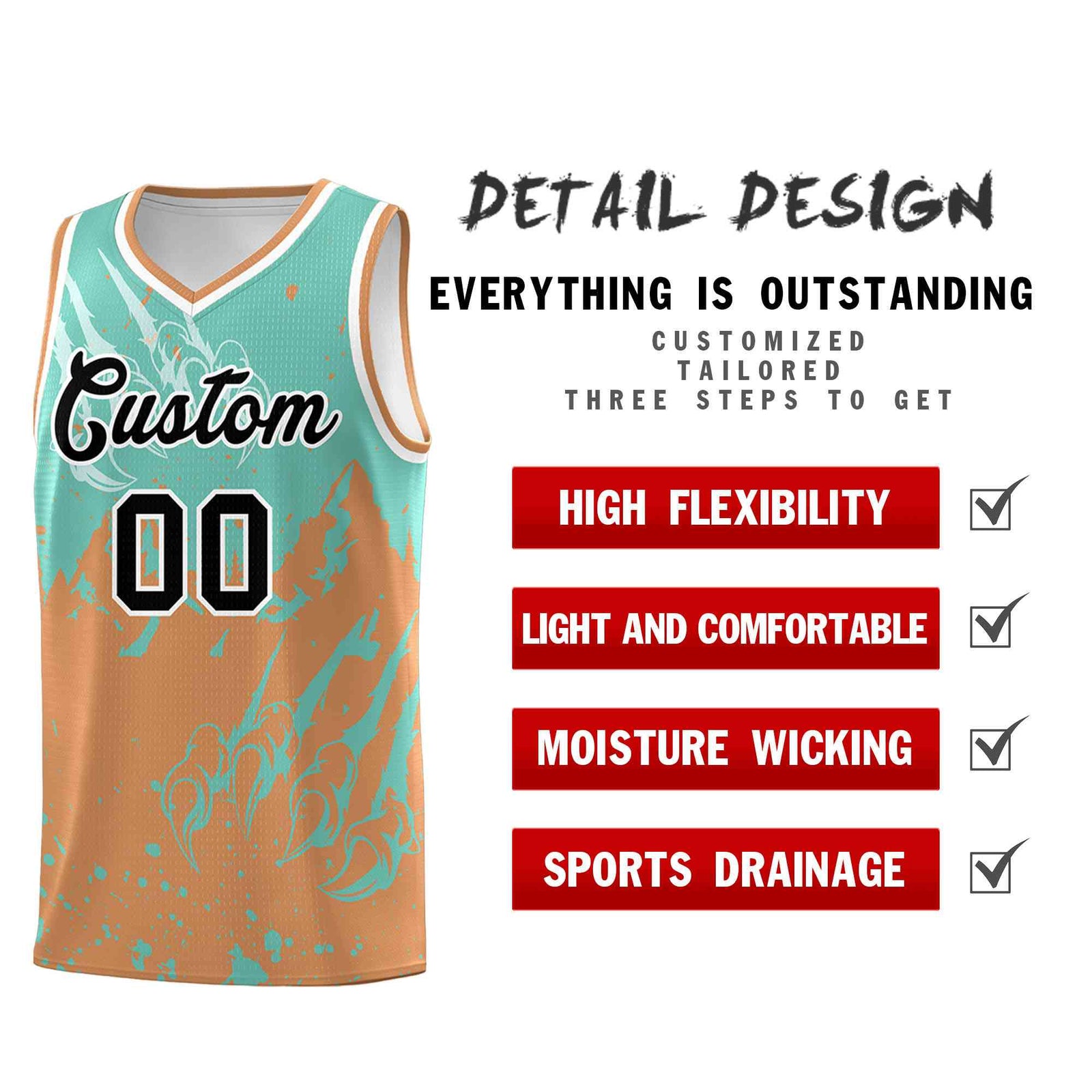 Custom Bright Green Buckskin Brown Snow Mountain Beast Pattern Sports Uniform Basketball Jersey| KXKSHOP