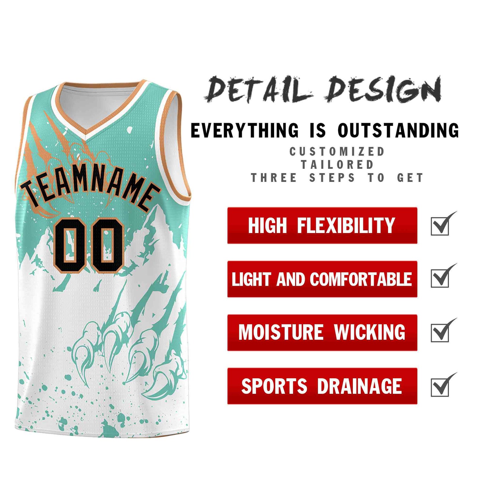 Custom Bright Green White Snow Mountain Beast Pattern Sports Uniform Basketball Jersey