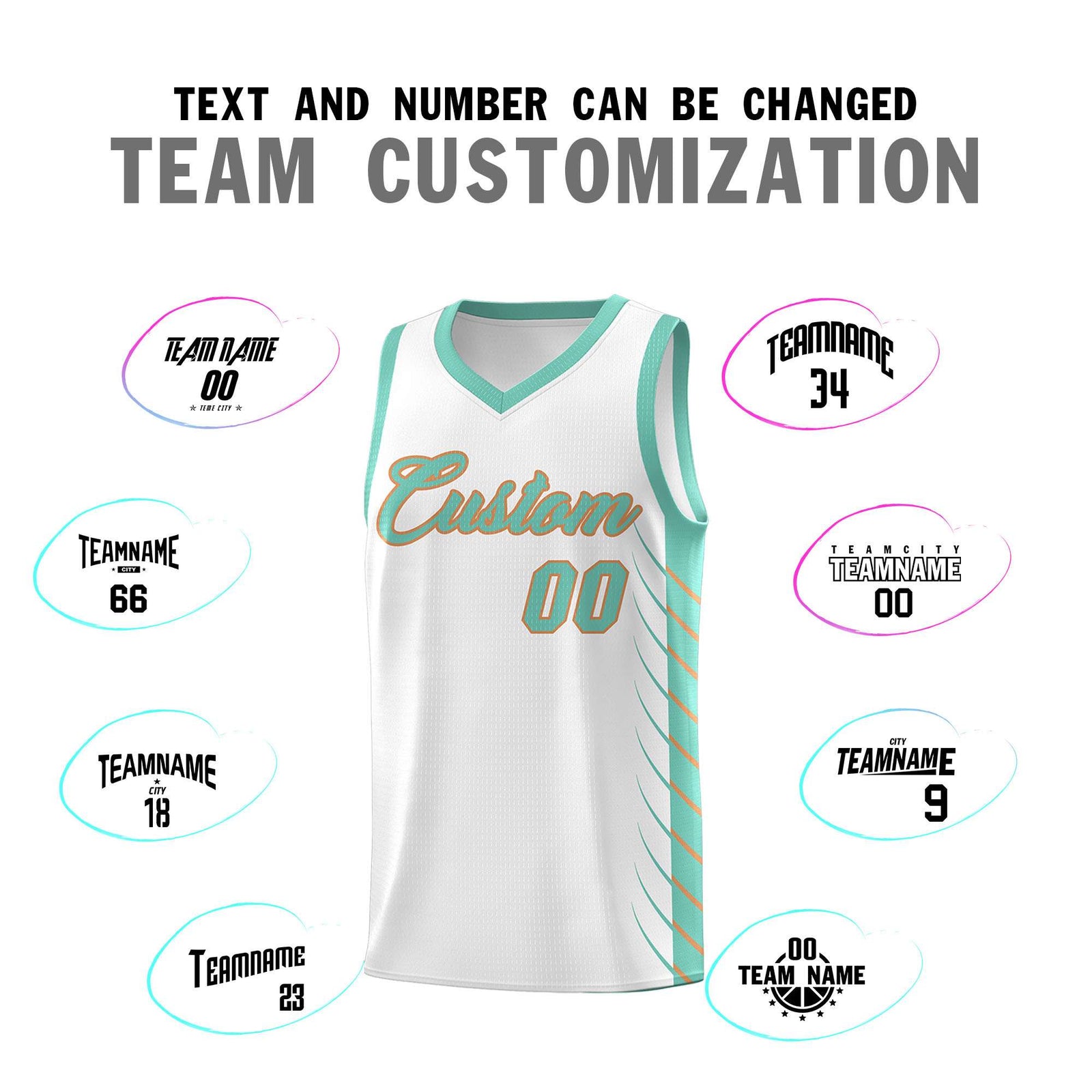 Custom White Bright Green Personalized Side Symmetrical Line Pattern Sports Uniform Basketball Jersey