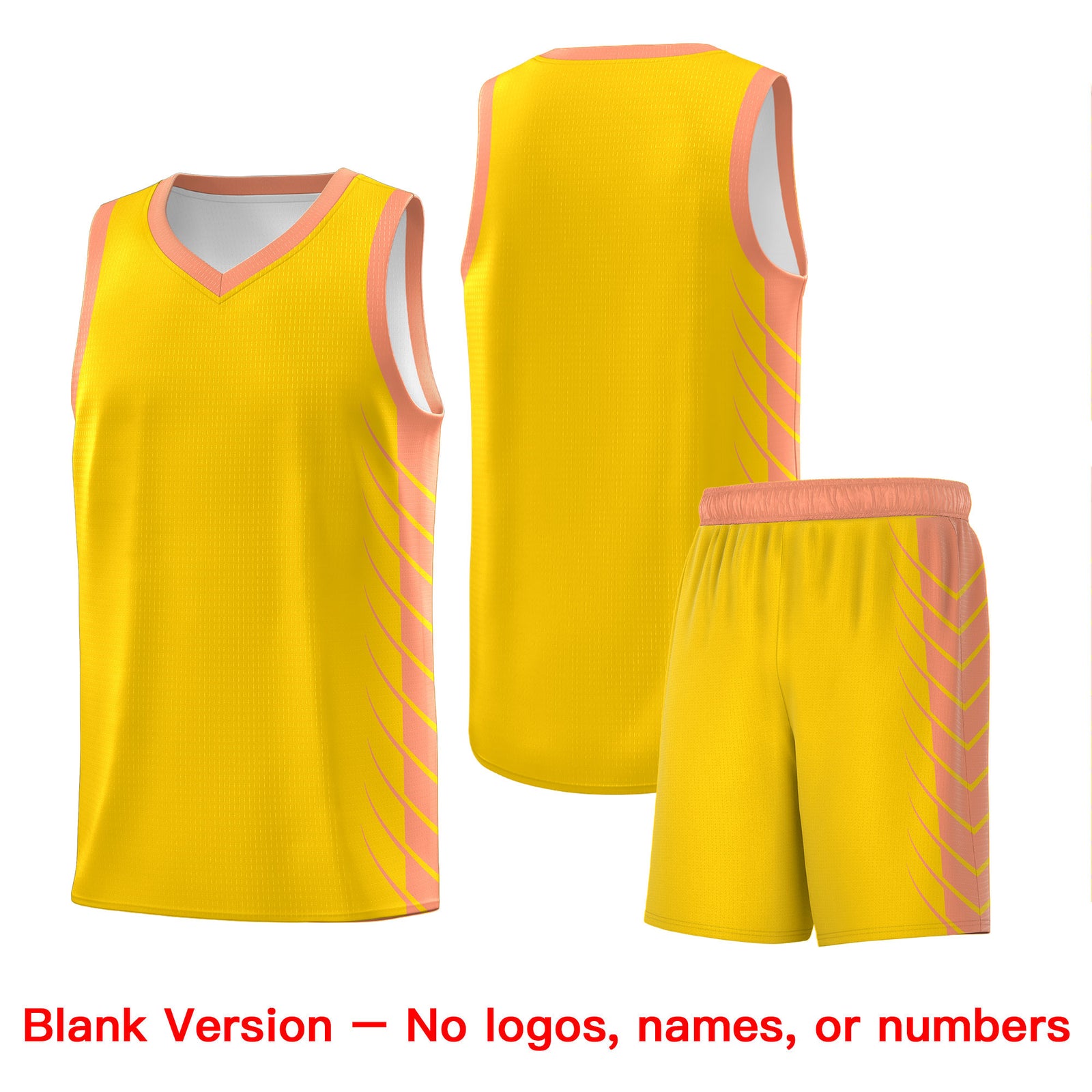 Custom Gold Light Orange Personalized Side Symmetrical Line Pattern Sports Uniform Basketball Jersey| KXKSHOP