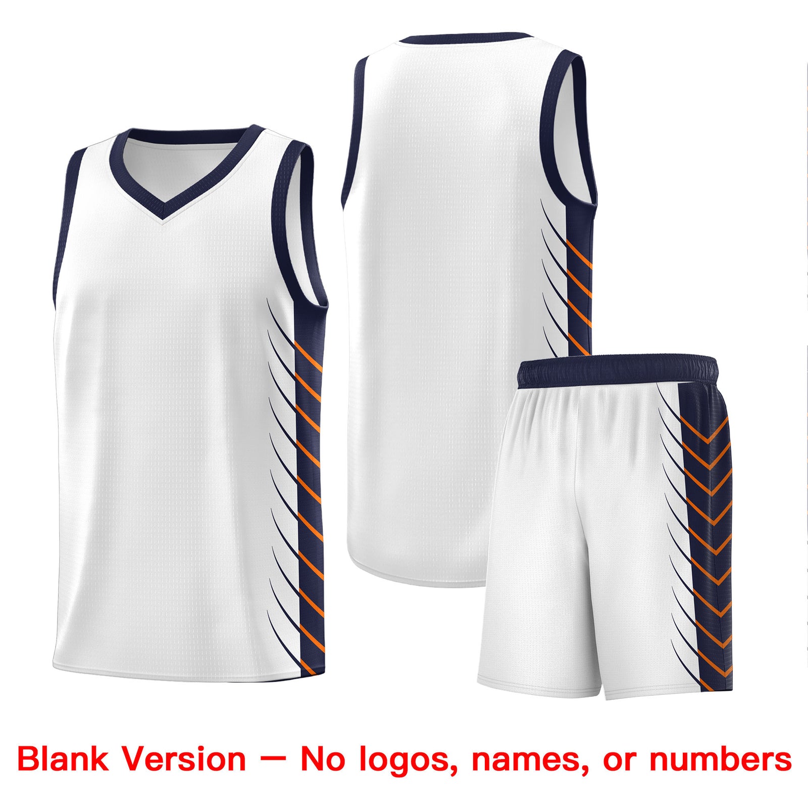 Custom White Navy Personalized Side Symmetrical Line Pattern Sports Uniform Basketball Jersey| KXKSHOP