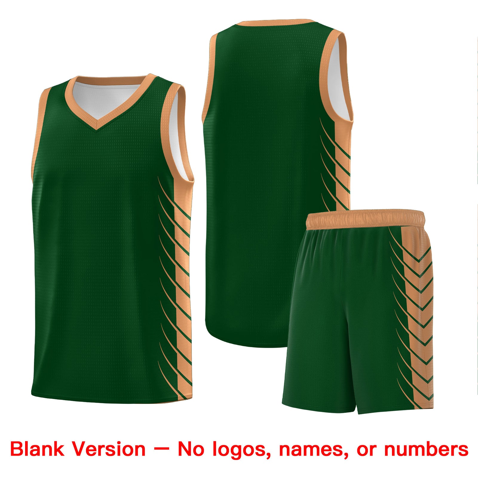 Custom Green Buckskin Brown Personalized Side Symmetrical Line Pattern Sports Uniform Basketball Jersey| KXKSHOP