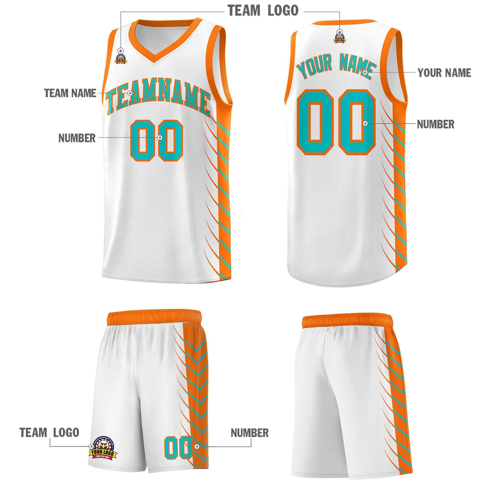 Custom White Sky Blue Personalized Side Symmetrical Line Pattern Sports Uniform Basketball Jersey