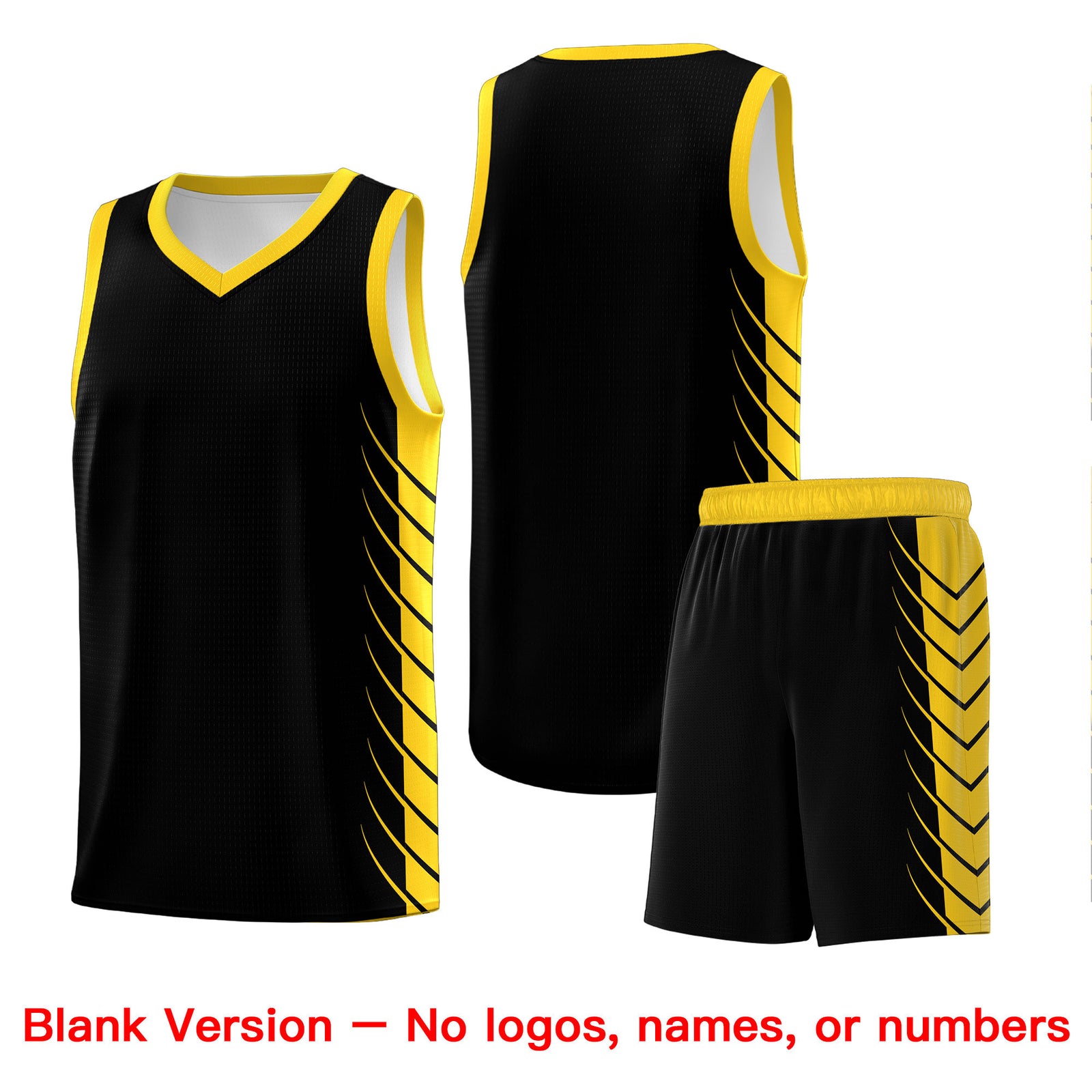 Custom Black Gold Personalized Side Symmetrical Line Pattern Sports Uniform Basketball Jersey