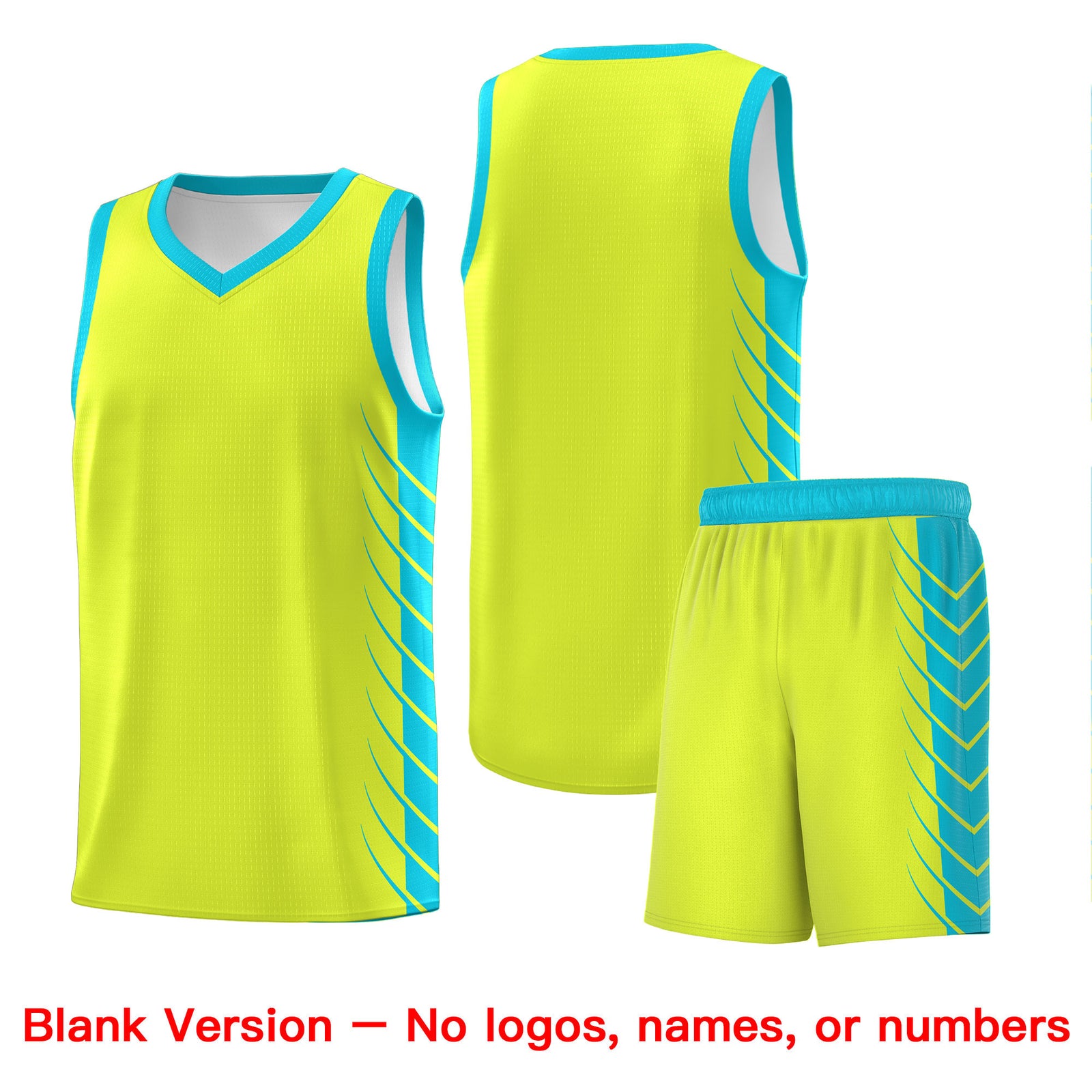 Custom Fluorescent Green Sky Blue Personalized Side Symmetrical Line Pattern Sports Uniform Basketball Jersey