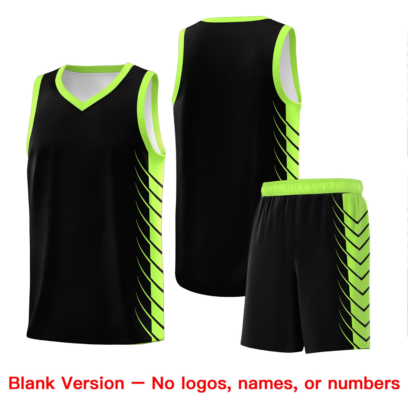 Custom Black Fluorescent Green Personalized Side Symmetrical Line Pattern Sports Uniform Basketball Jersey
