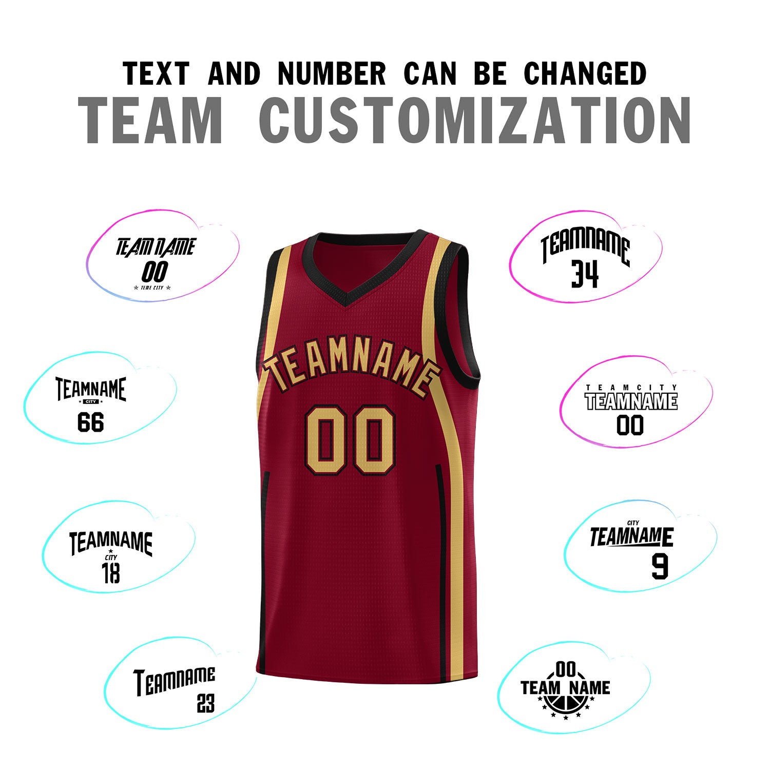Custom Crimson Old Gold-Black Ribbon Pattern Basketball Kits