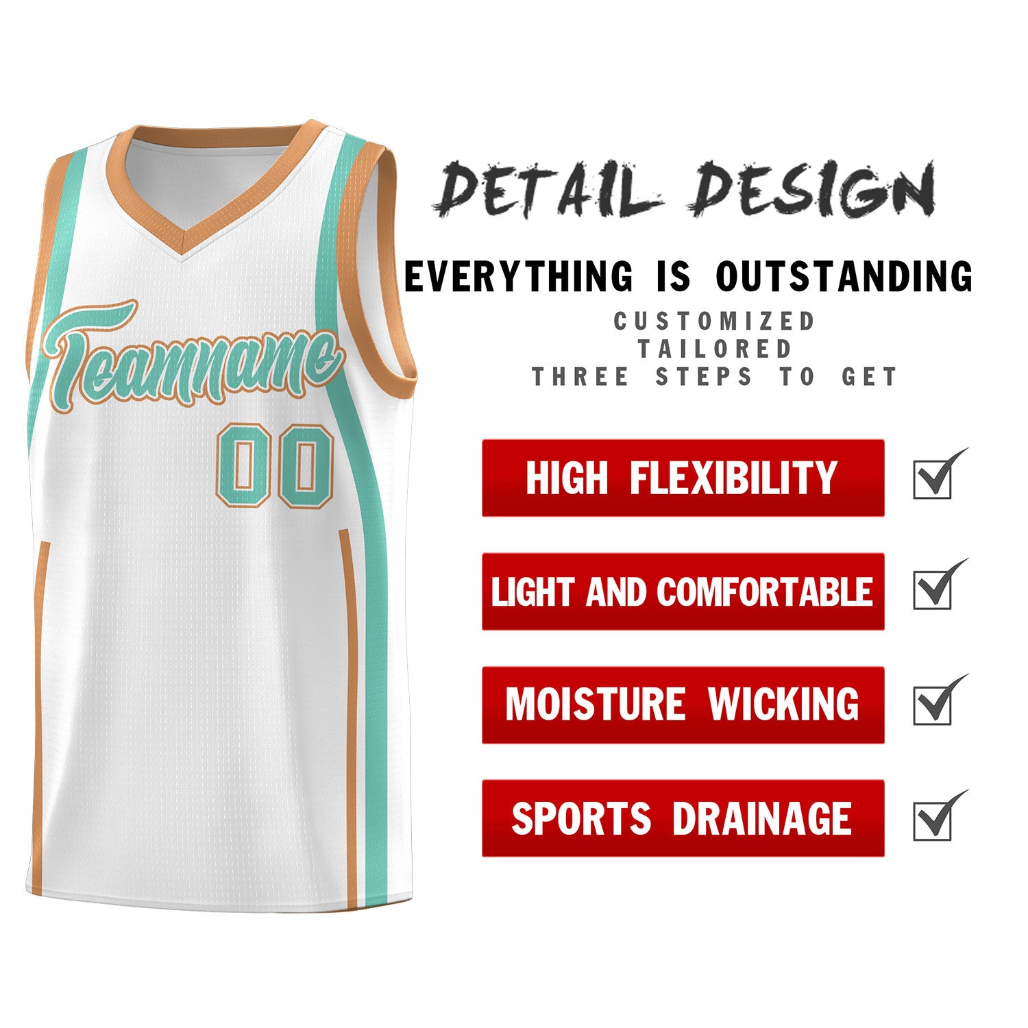 Custom White Bright Green-Buckskin Brown Ribbon Pattern Basketball Kits