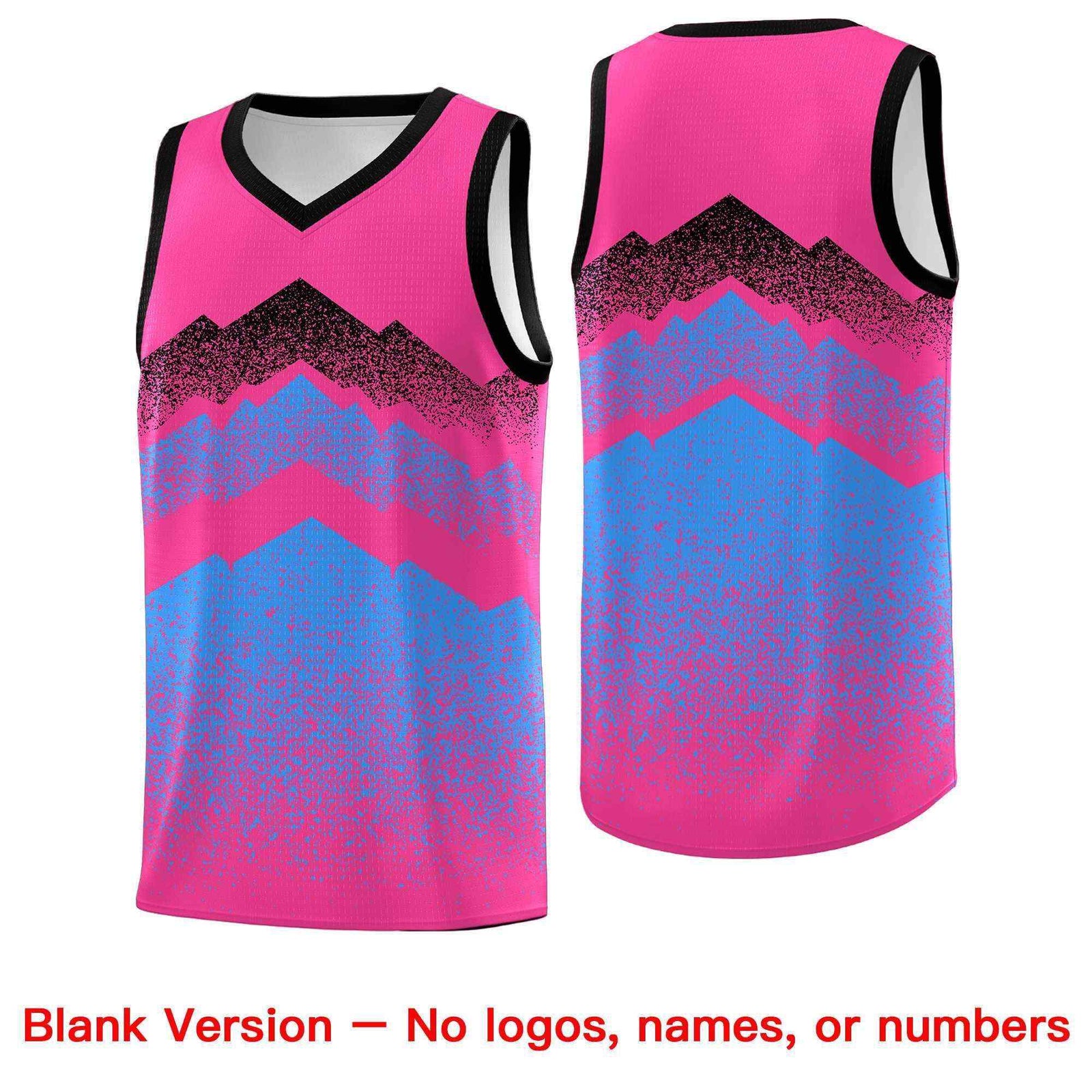 Personalized Youth Basketball Jerseys Pink Powder Blue Gradient Mountain Design Uniforms