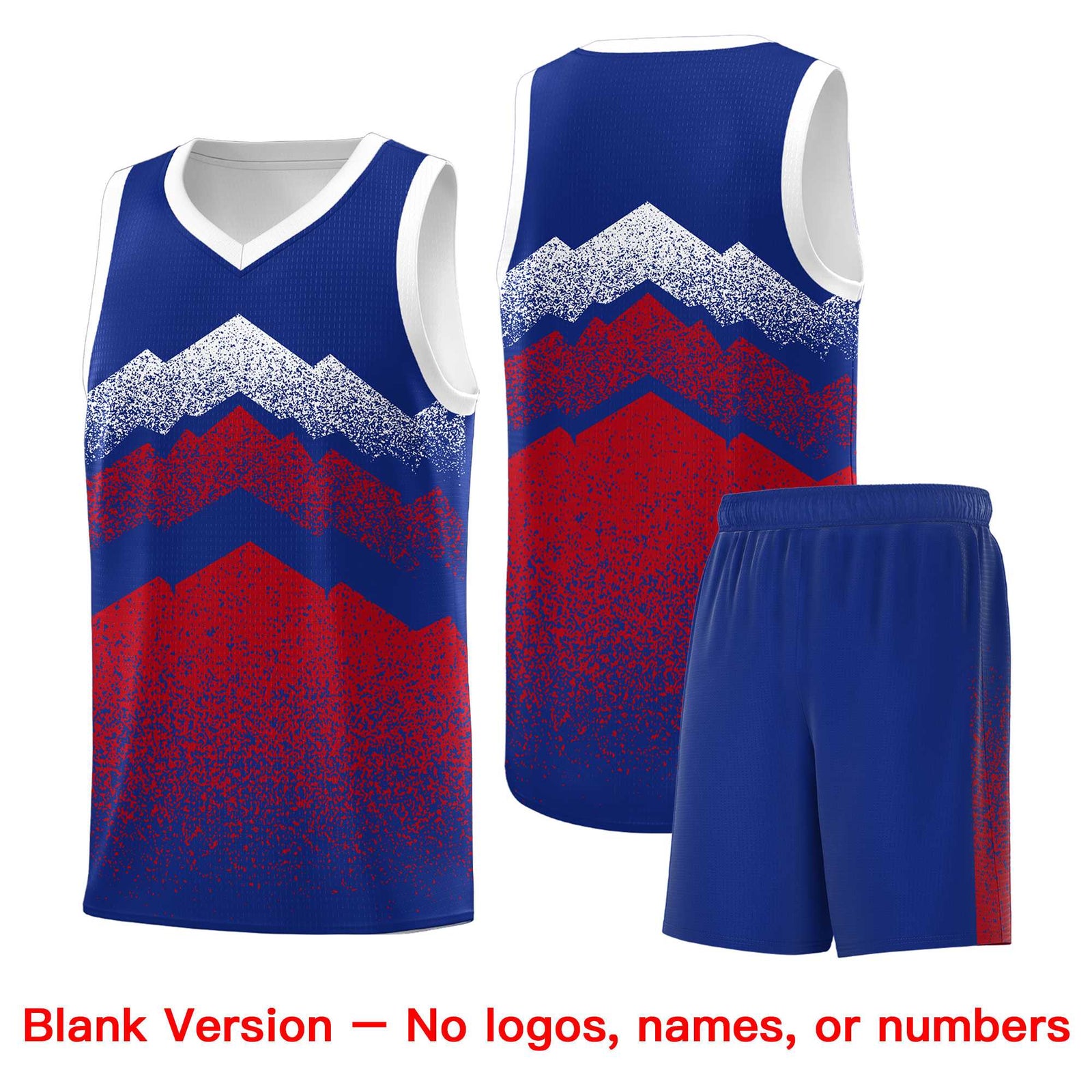 Personalized Youth Basketball Jerseys Royal Red Gradient Mountain Design Uniforms