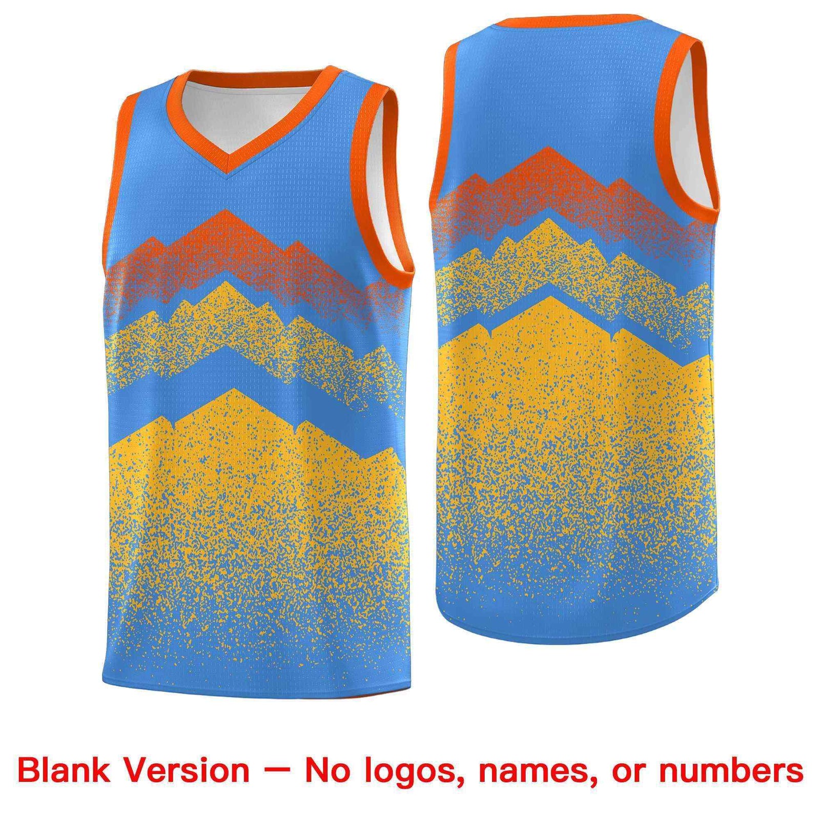 Personalized Youth Basketball Jerseys Powder Blue Khaki Gradient Mountain Design Uniforms