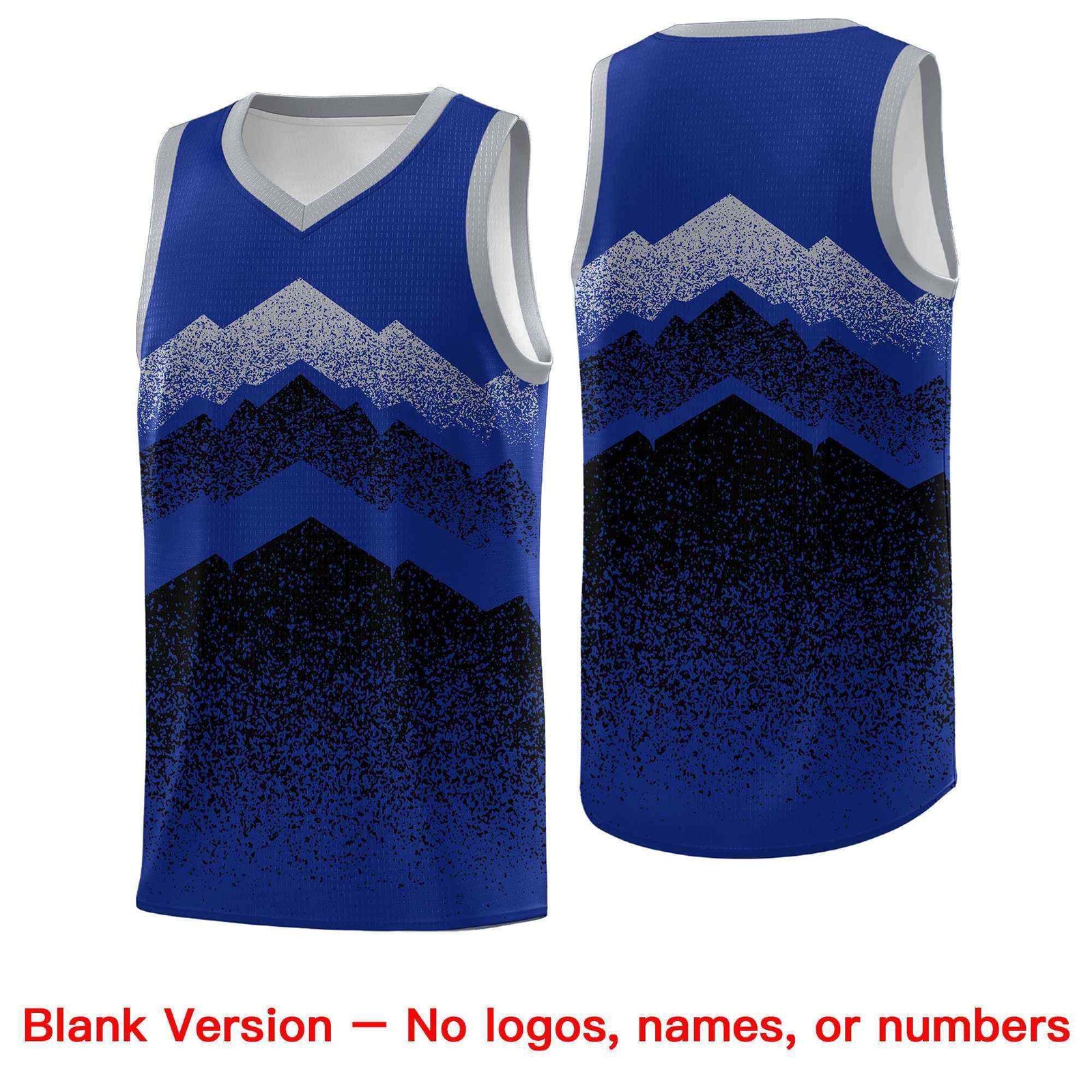 Personalized Youth Basketball Jerseys Royal Black Gradient Mountain Design Uniforms