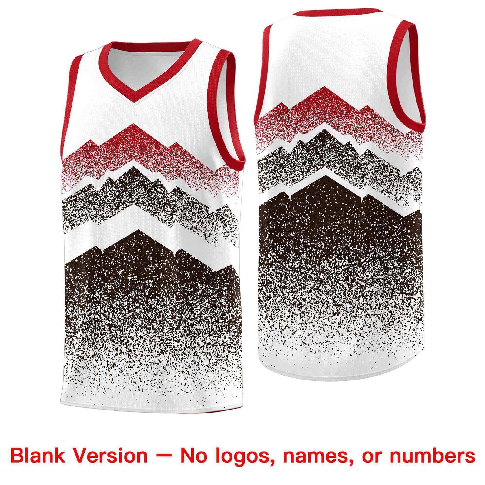 Custom Youth Basketball Jerseys White Brown Gradient Mountain Design Uniforms