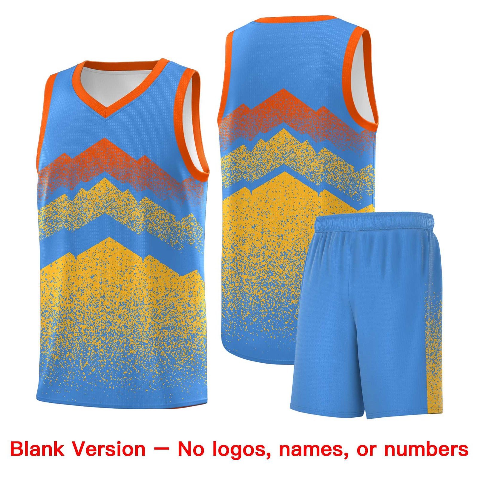 Personalized Youth Basketball Jerseys Powder Blue Khaki Gradient Mountain Design Uniforms