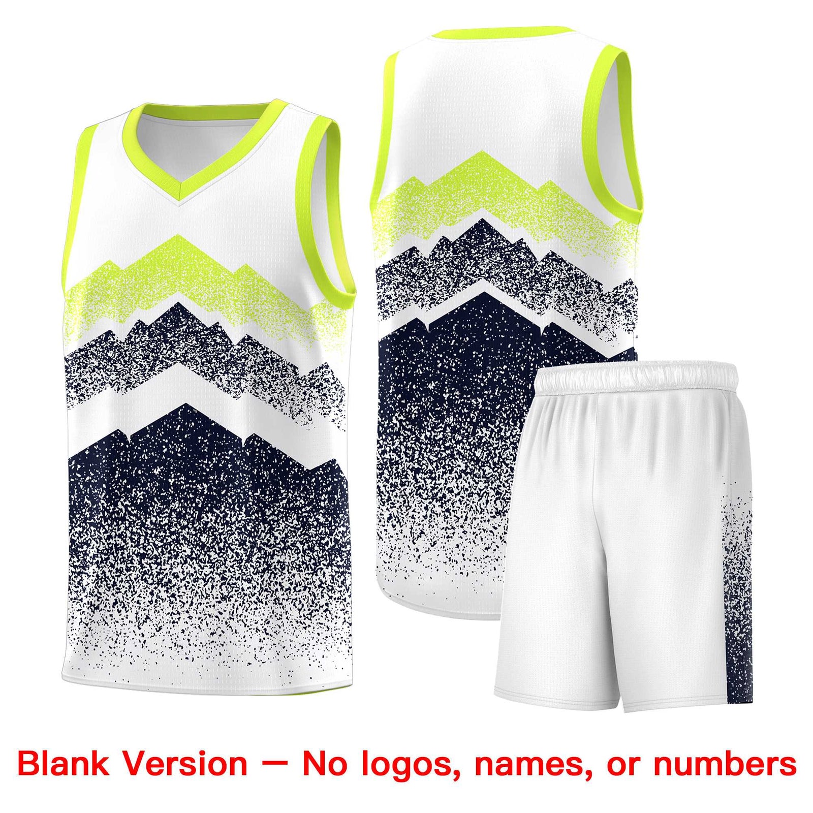 Personalized Youth Basketball Jerseys White Navy Gradient Mountain Design Uniforms
