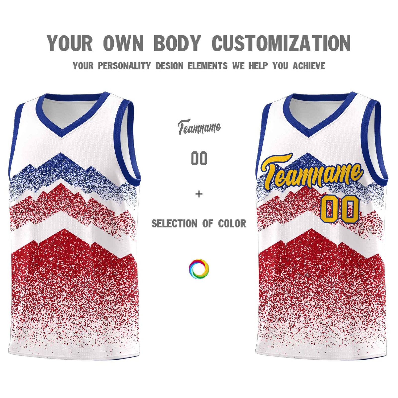 Custom Youth Basketball Jerseys White Red Gradient Mountain Design Uniforms
