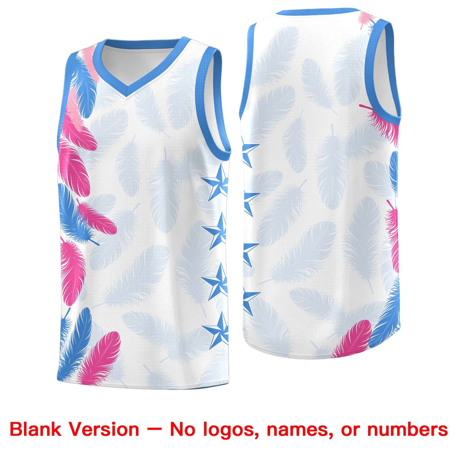 Custom Youth Basketball Jersey White Black Feather Series Sports Uniform