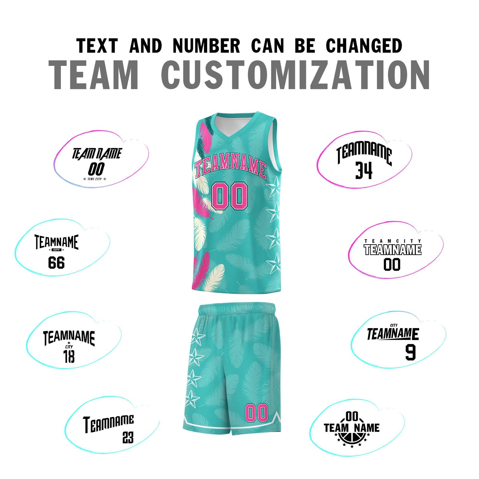 Custom Youth Basketball Jersey Bright Green Pink Feather Series Sports Uniform