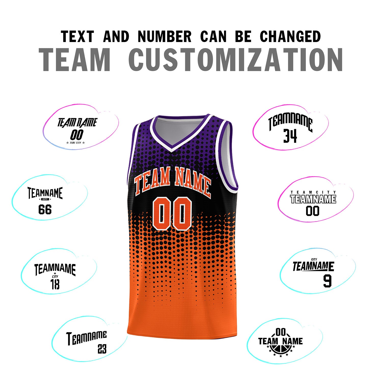 Custom Orange Gradient Dots Design Pattern Sports Uniform Basketball Jersey