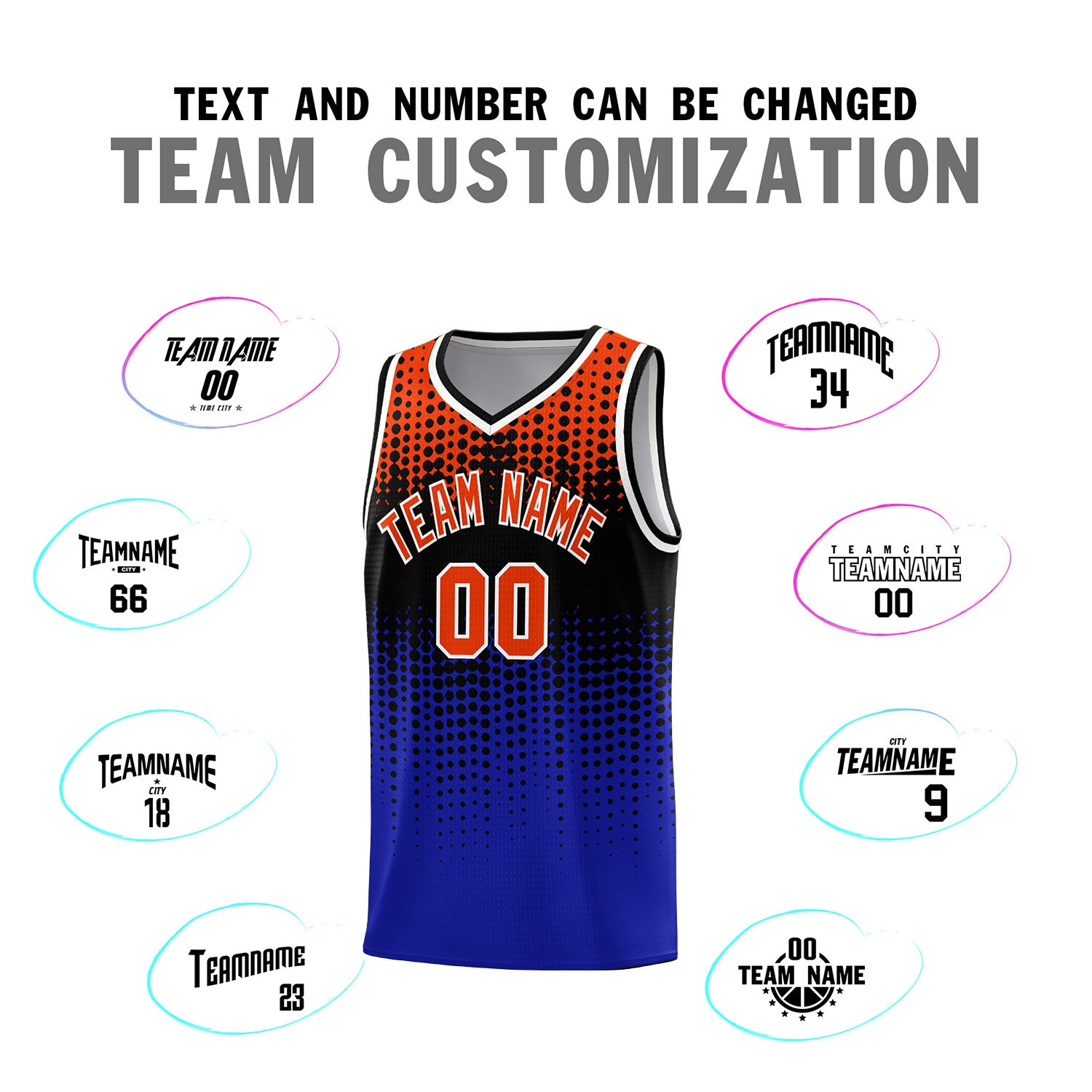 Custom Royal Gradient Dots Design Pattern Sports Uniform Basketball Jersey