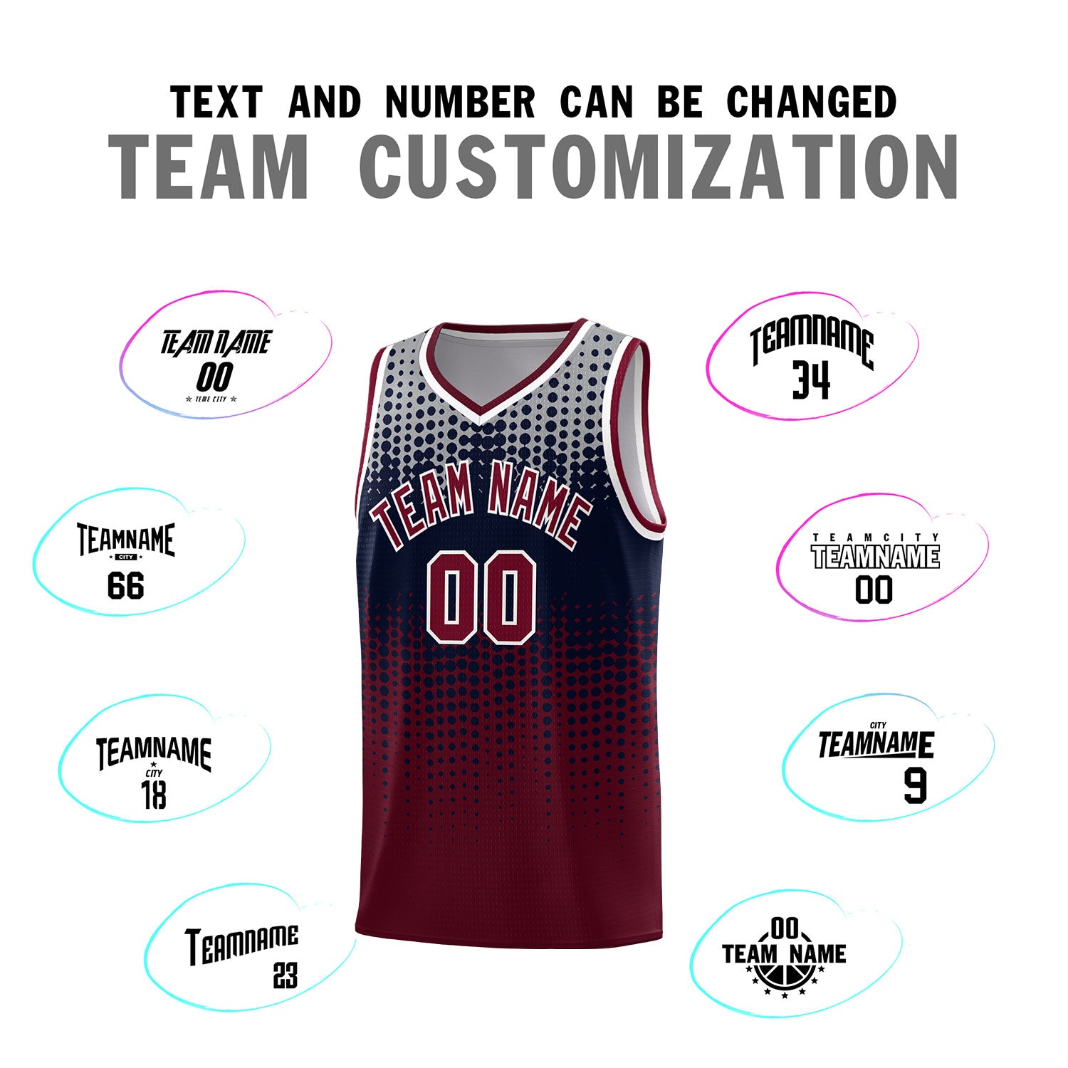 Custom Crimson Gradient Dots Design Pattern Sports Uniform Basketball Jersey