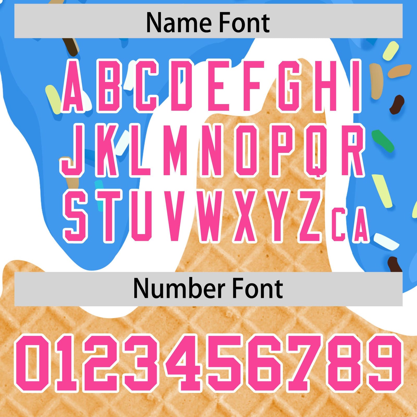 Custom Powder Blue Ice Cream Cone Graffiti Pattern Fashion Authentic Baseball Jersey