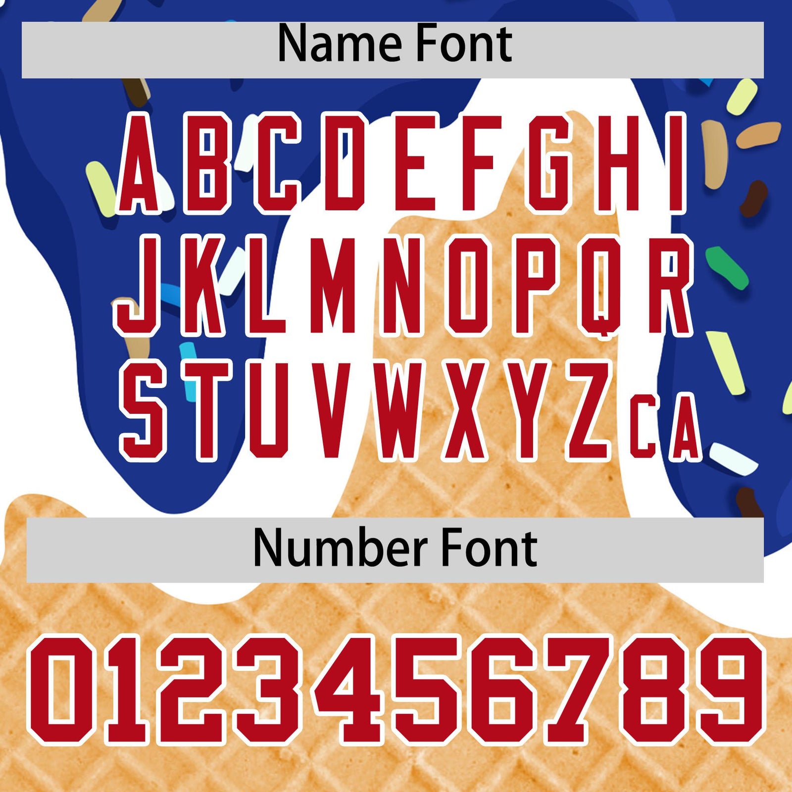 Custom Royal Ice Cream Cone Graffiti Pattern Fashion Authentic Baseball Jersey