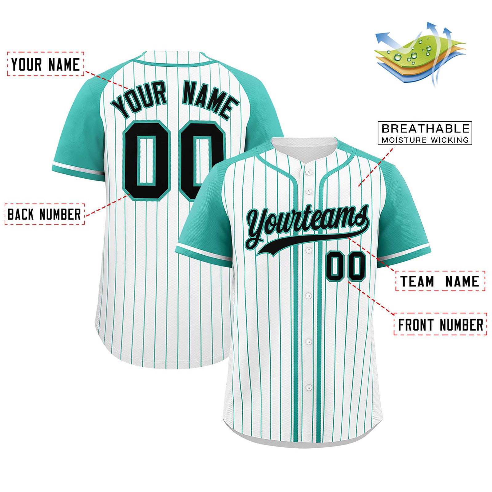 Custom White Bright Green Stripe Fashion Raglan Sleeves Authentic Baseball Jersey