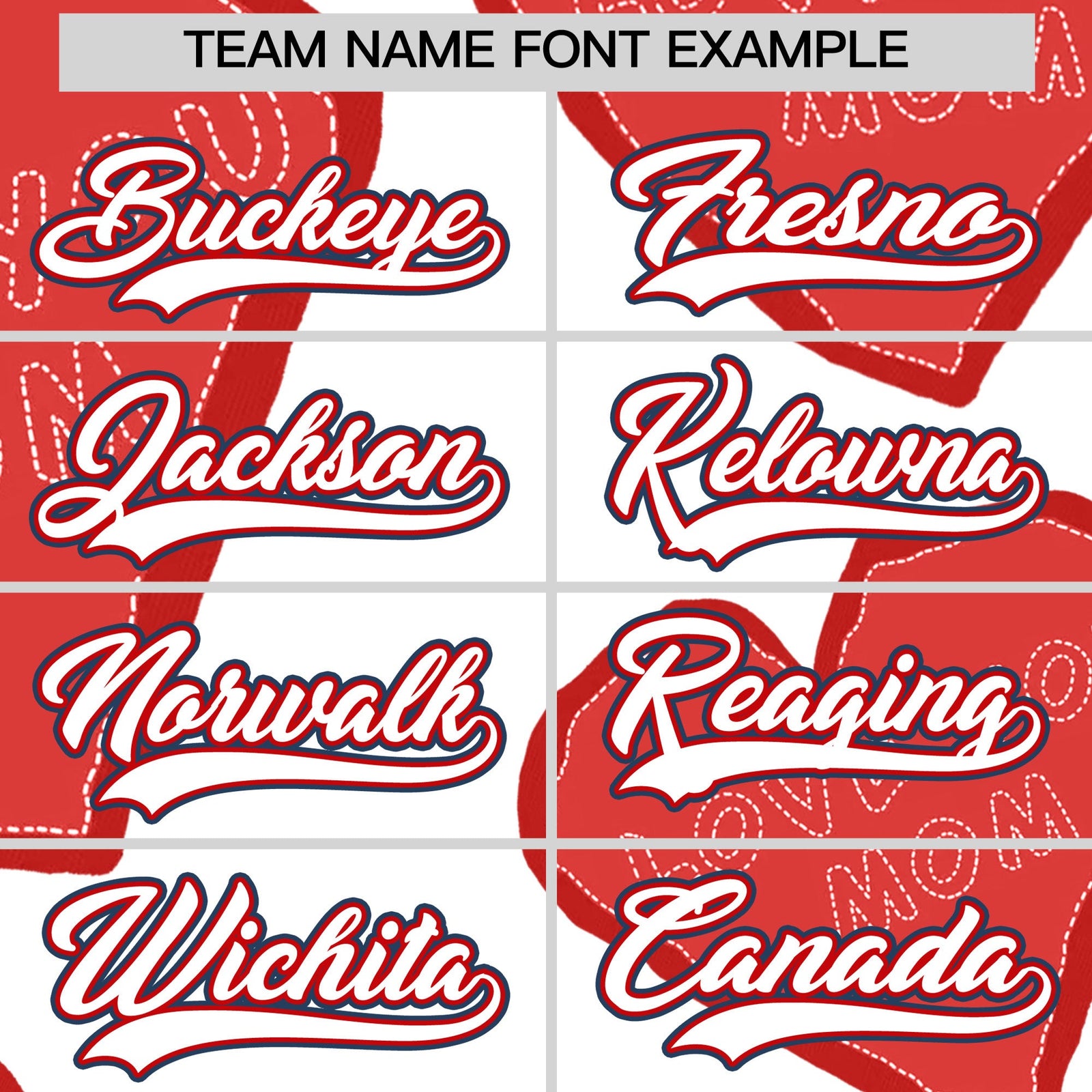 Custom White Red Mother's Day Style Graffiti Pattern Stretch Fabric Baseball Jersey| KXKSHOP