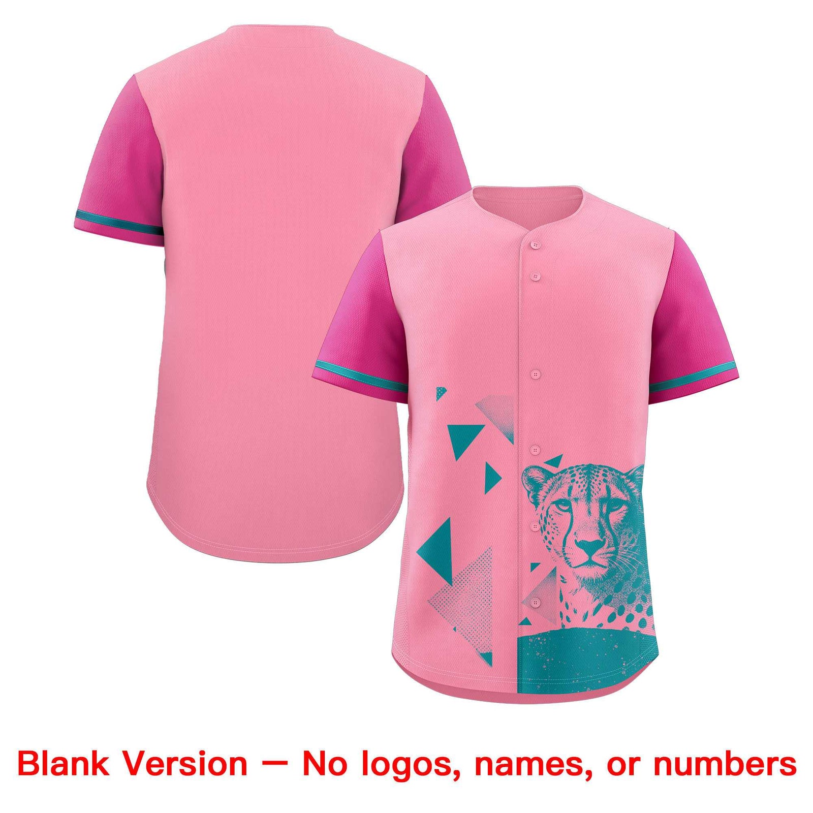 Custom Rose Red Light Pink Raptor Series Raglan Sleeves Breathable Baseball Jersey