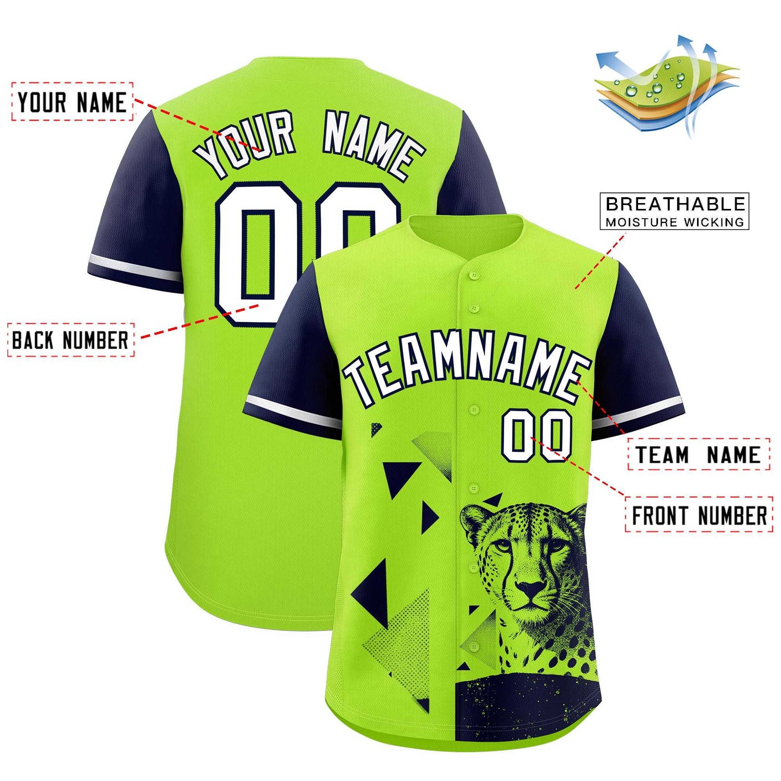 Custom Navy Neon Green Raptor Series Raglan Sleeves Casual Sports Baseball Jersey