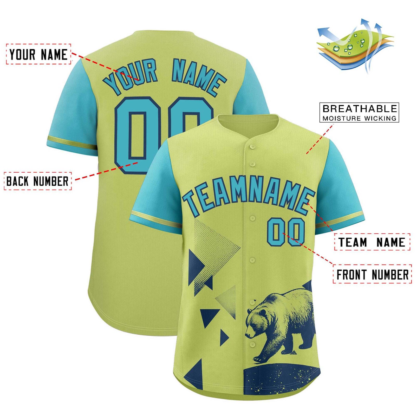 Custom Sky Blue Champagne Raptor Series Raglan Sleeves Drapable Baseball Jersey