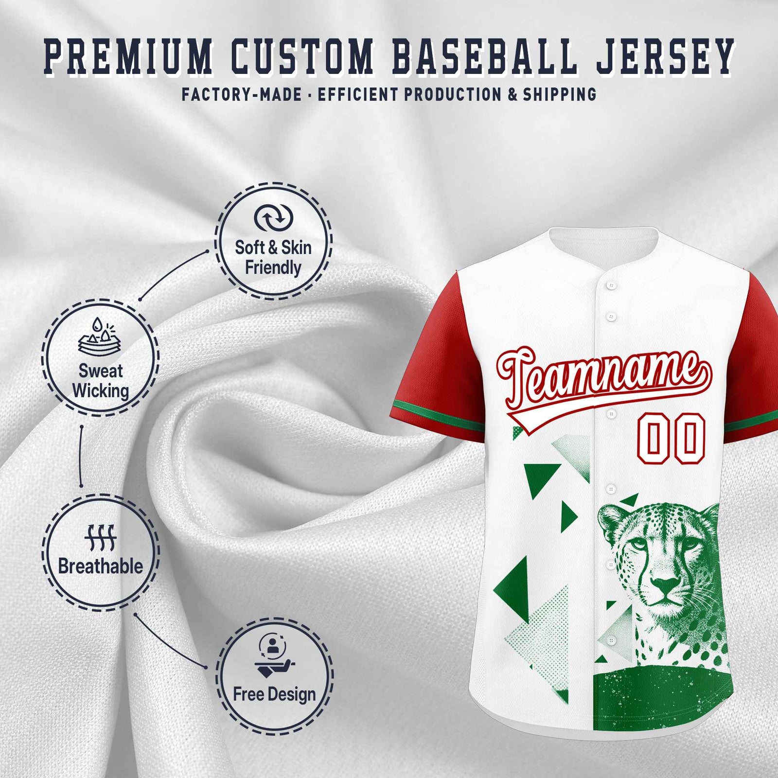 Custom Red White Raptor Series Raglan Sleeves Urban Style Baseball Jersey |KXKSHOP