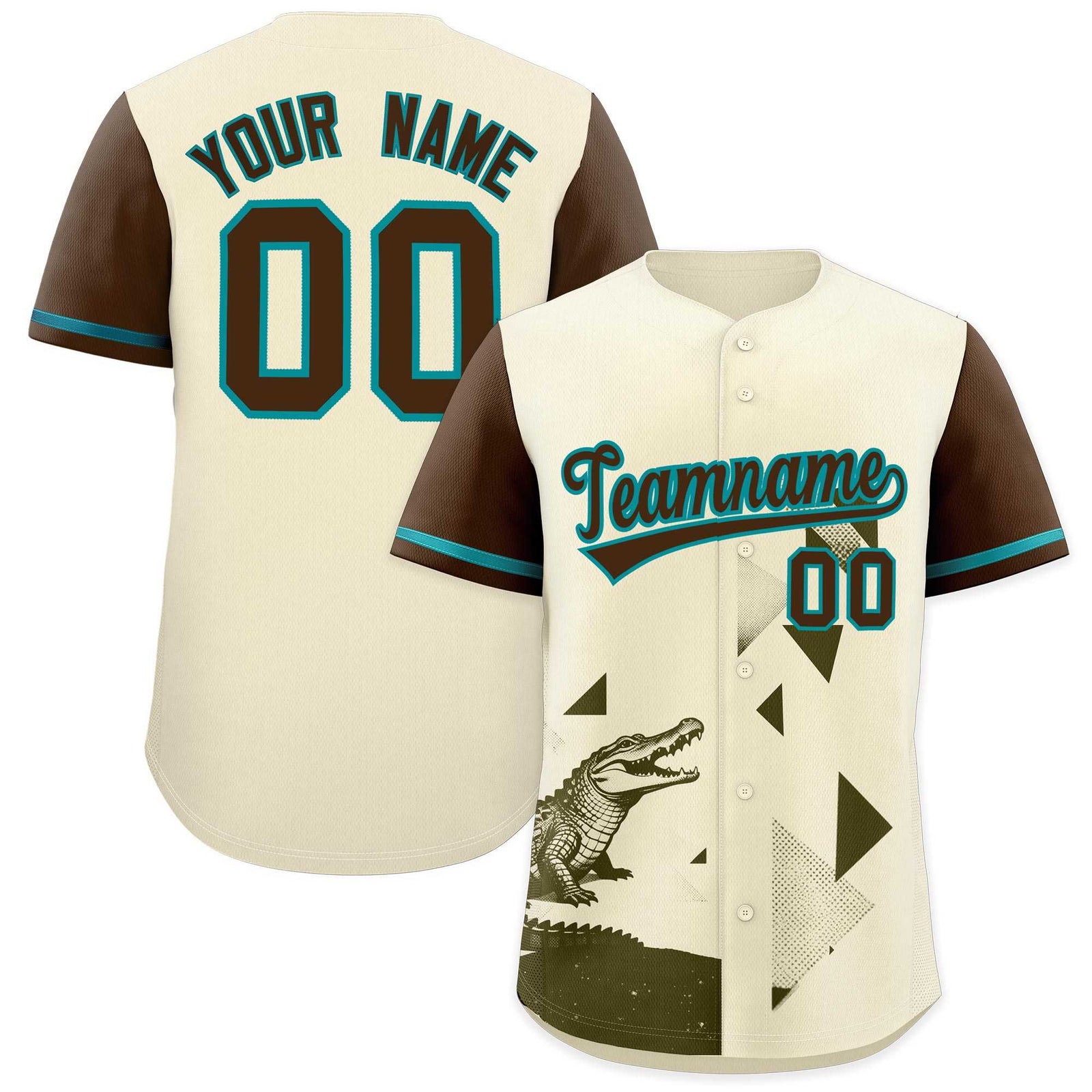 Custom Light Brown Cream Raptor Series Raglan Sleeves Drapable Baseball Jersey |KXKSHOP