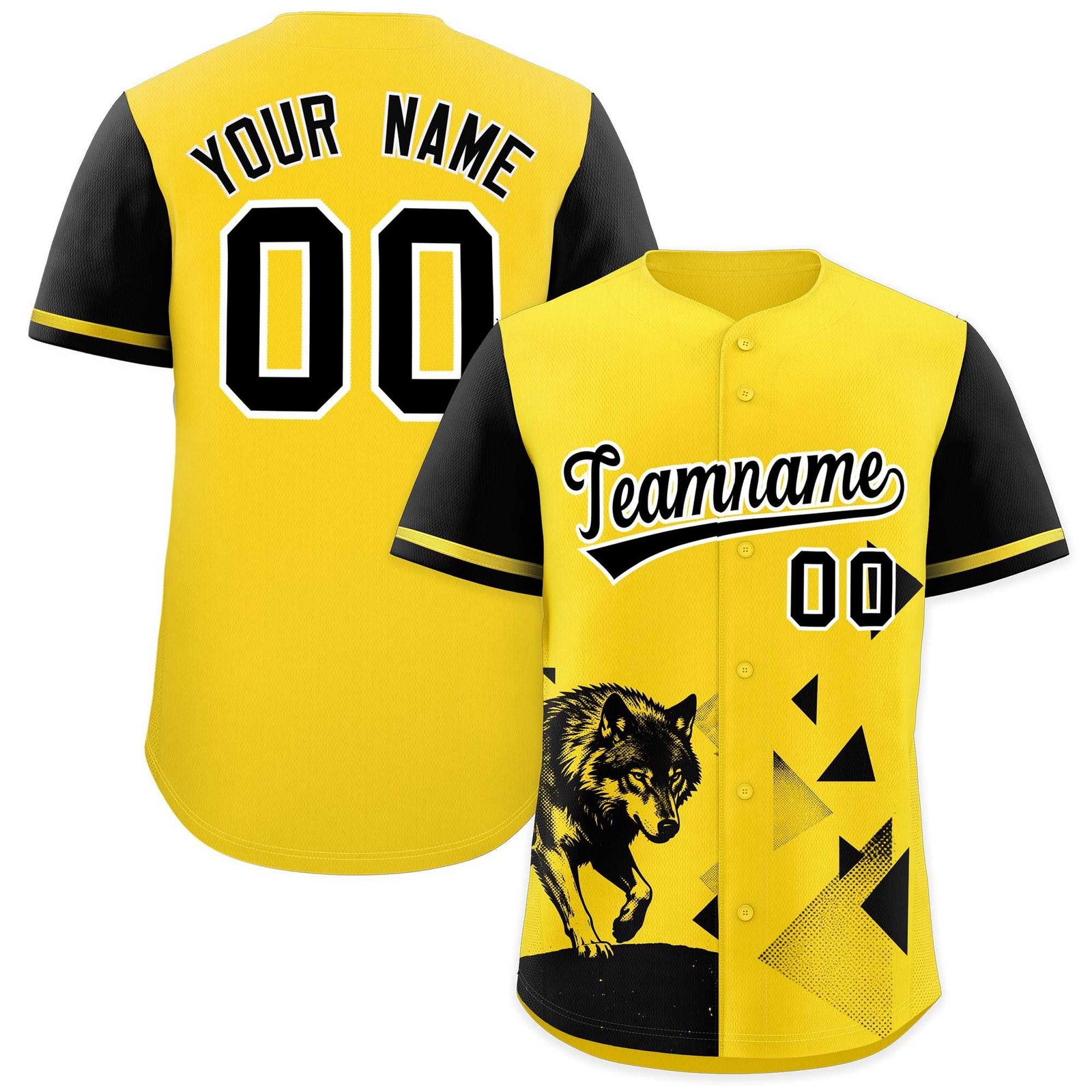 Custom Black Gold Raptor Series Raglan Sleeves Wrinkle-Resistant Baseball Jersey |KXKSHOP
