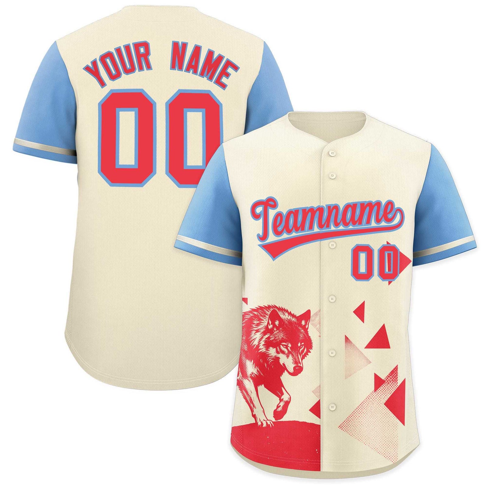Custom Powder Blue Light Khaki Raptor Series Raglan Sleeves Casual Sports Baseball Jersey |KXKSHOP