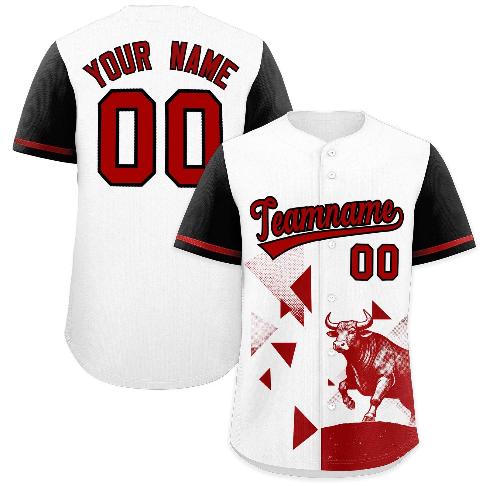 Custom Black White Raptor Series Raglan Sleeves Wrinkle-Resistant Baseball Jersey |KXKSHOP