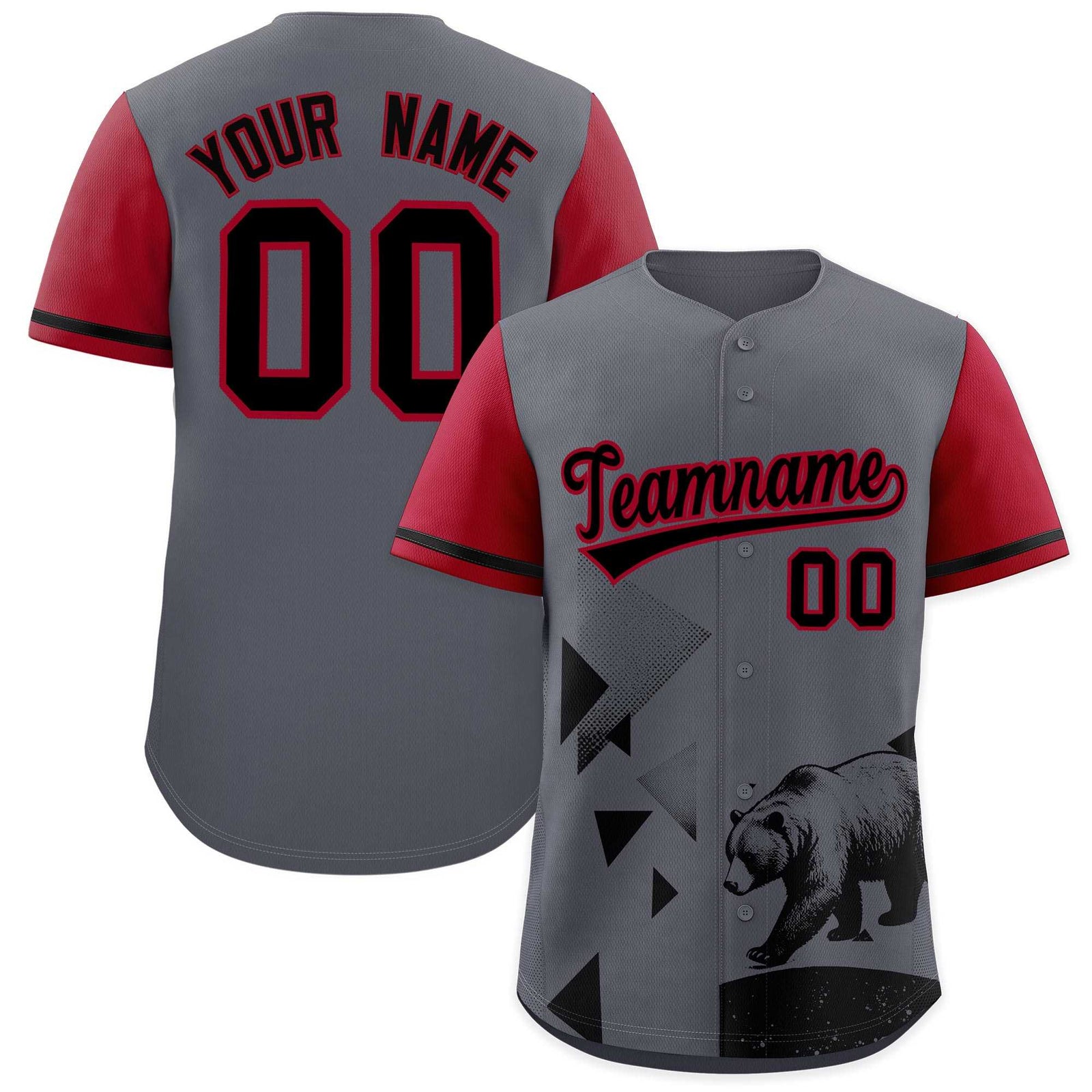 Custom Gray Scarlet Raptor Series Raglan Sleeves Urban Style Baseball Jersey |KXKSHOP