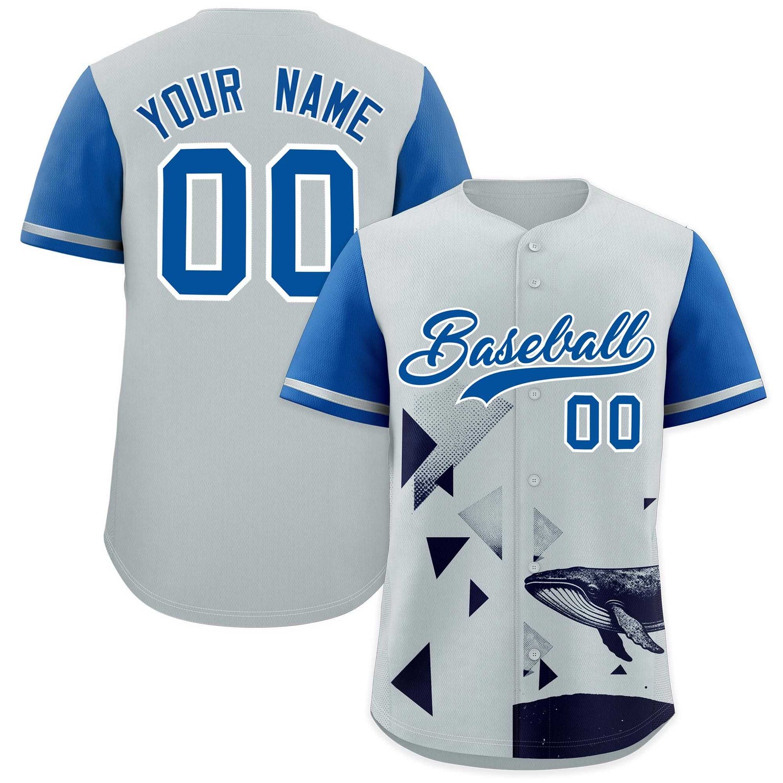 Custom Royal Silver Raptor Series Raglan Sleeves Street Style Baseball Jersey