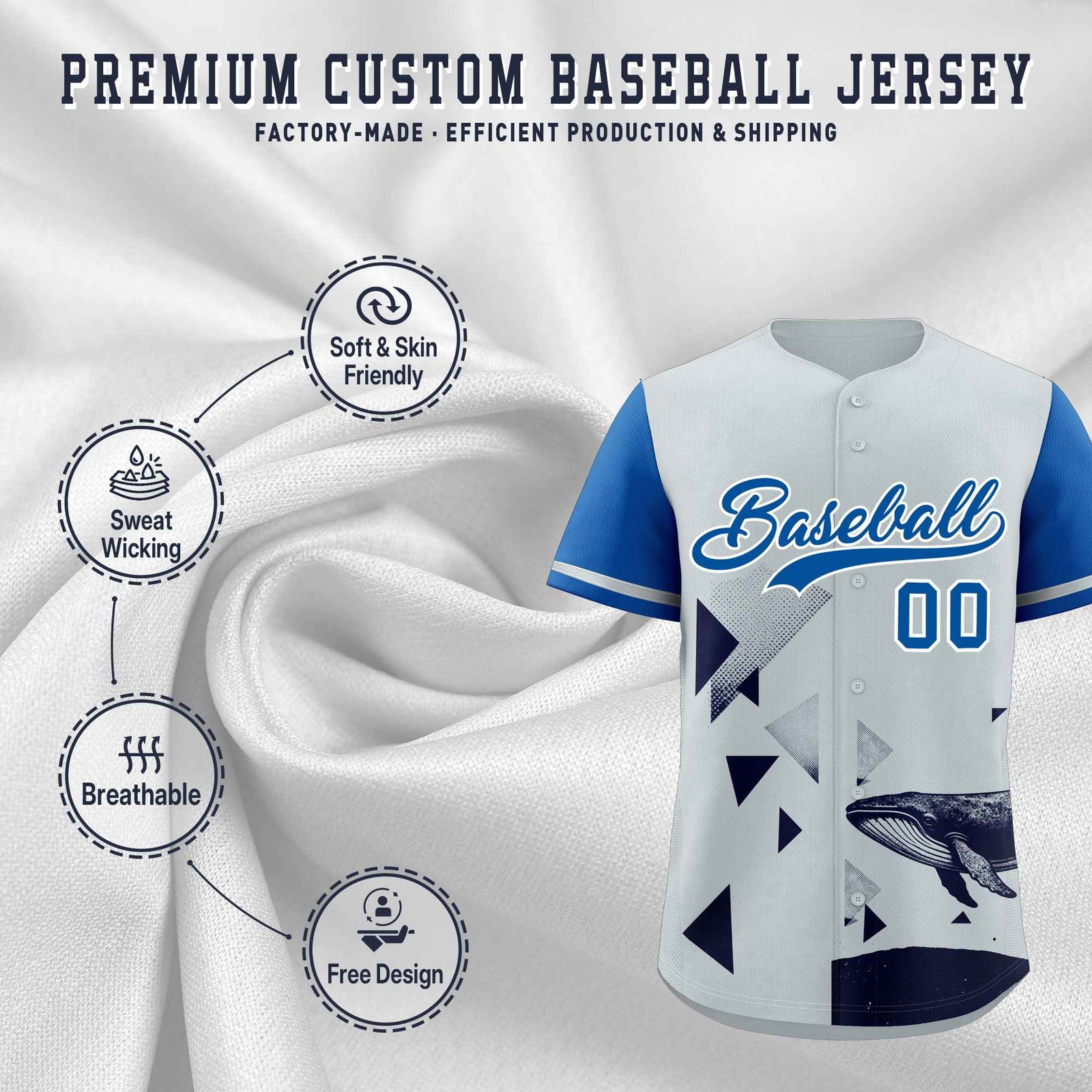 Custom Royal Silver Raptor Series Raglan Sleeves Street Style Baseball Jersey