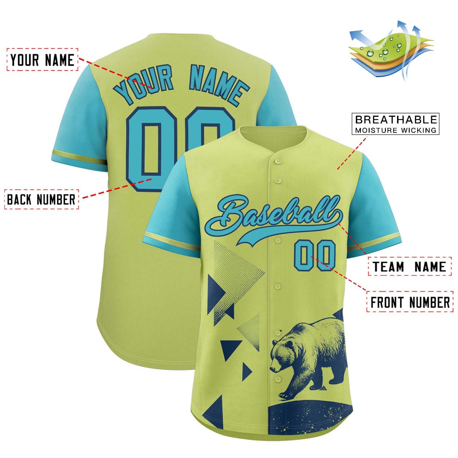 Custom Sky Blue Champagne Raptor Series Raglan Sleeves Drapable Baseball Jersey